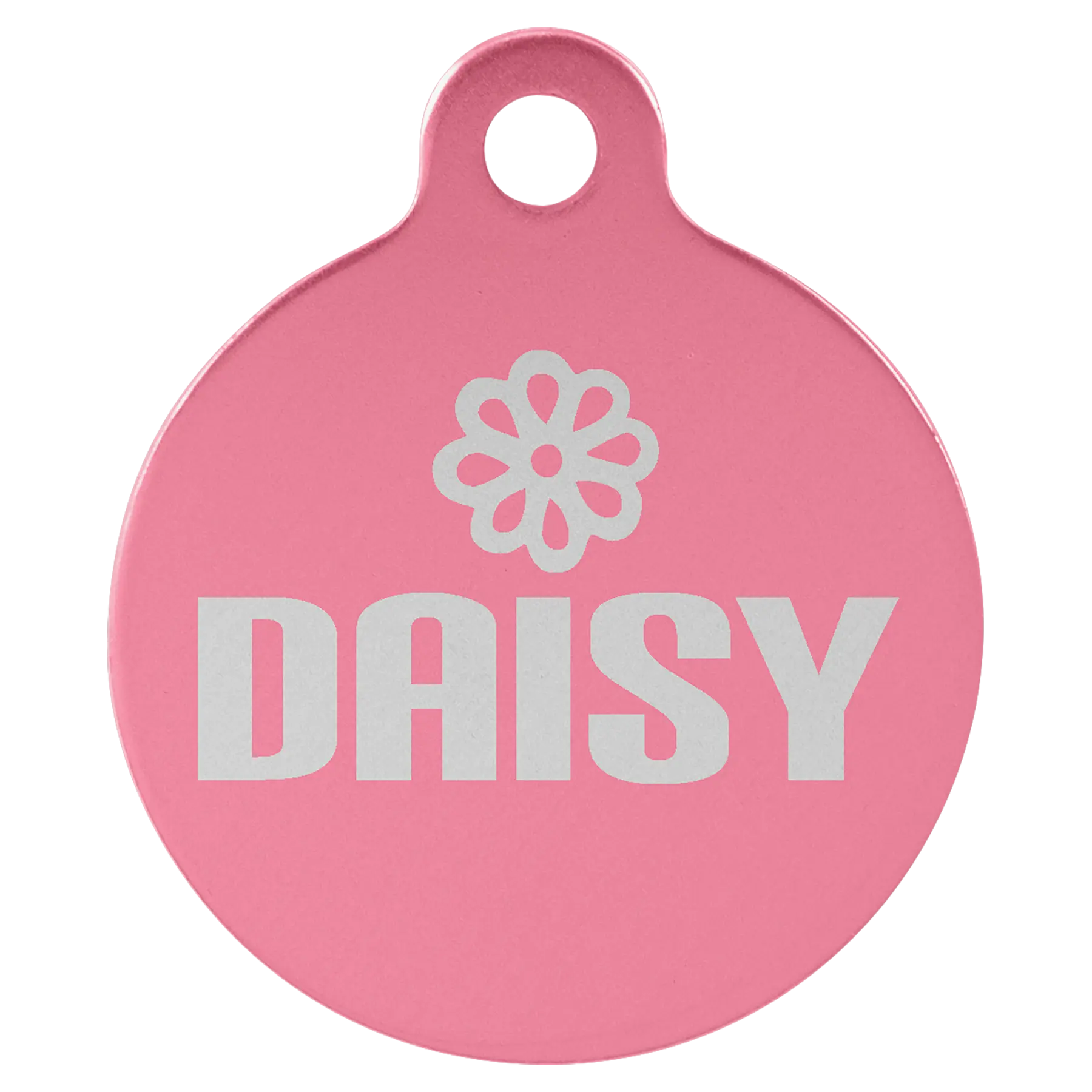 Personalized Double-Sided Round Shape Pet Name Tag, Anodized Aluminum, 1.25" JDS