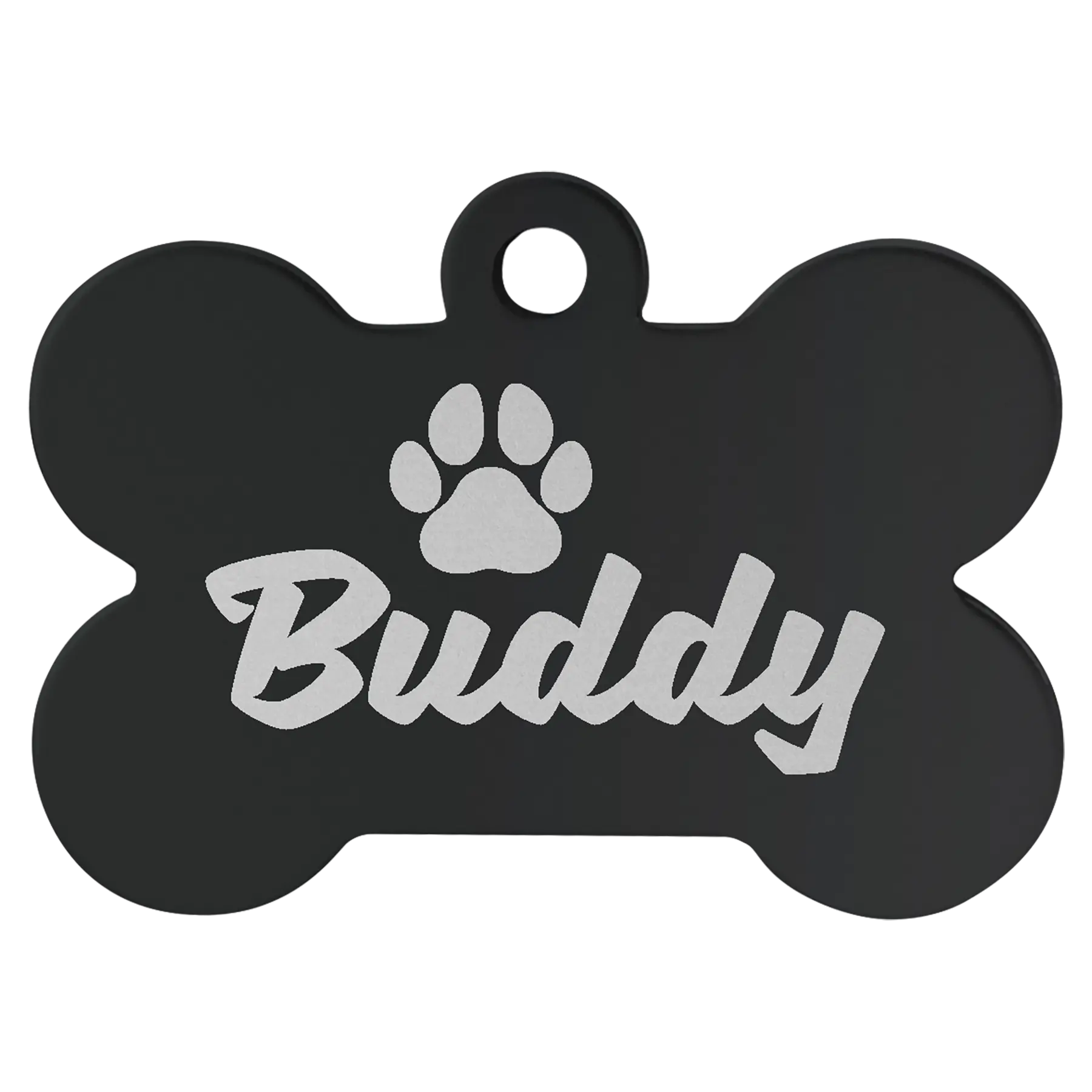 Personalized Double-Sided Bone Shape Pet Name Tag, Anodized Aluminum, 1.5" x 1" JDS