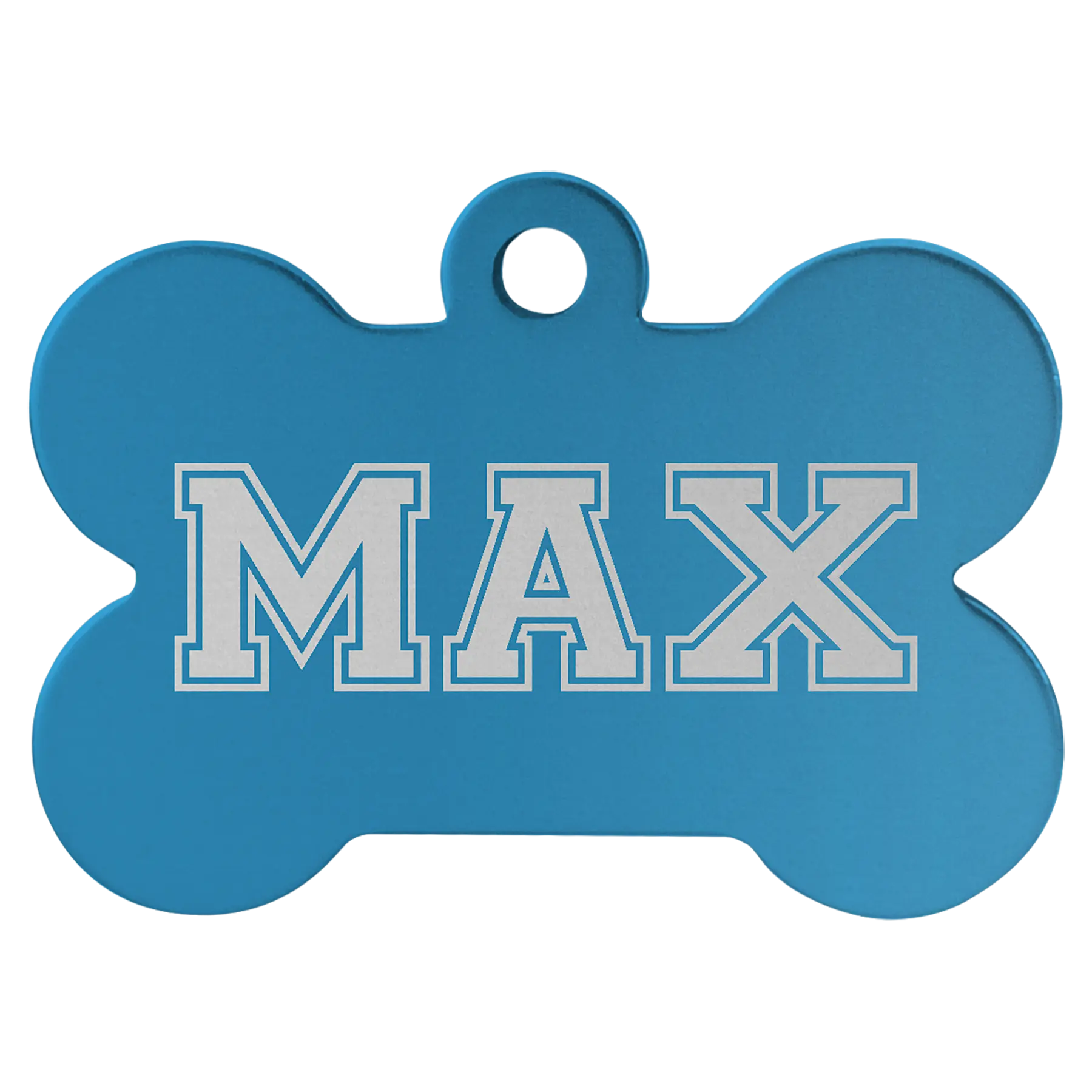Personalized Double-Sided Bone Shape Pet Name Tag, Anodized Aluminum, 1.5" x 1" JDS