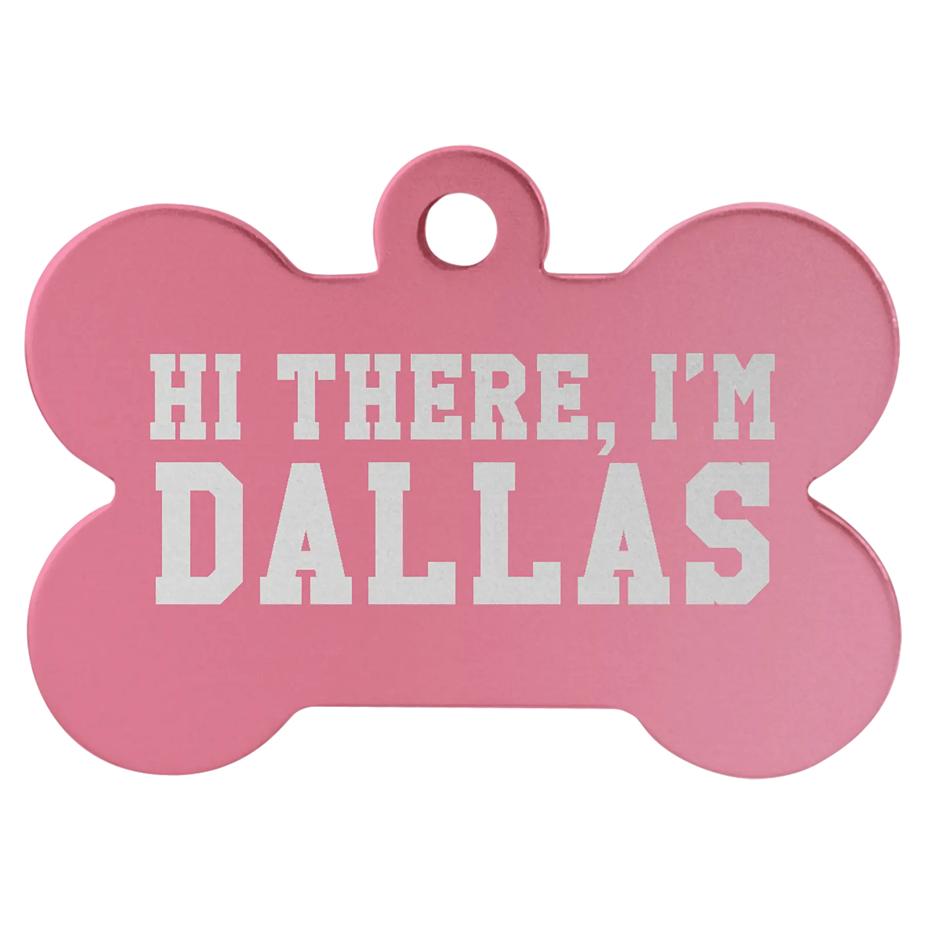 Personalized Double-Sided Bone Shape Pet Name Tag, Anodized Aluminum, 1.5" x 1" JDS