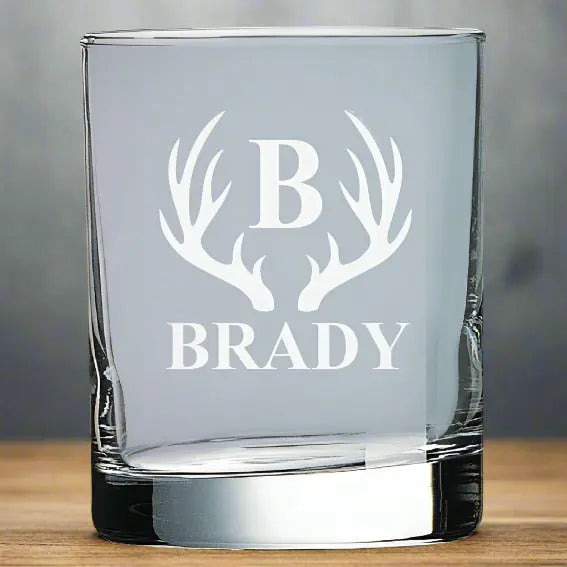 Personalized 10.5 oz On the Rocks Glass – Whiskey Lowball, Custom Engraved JDS