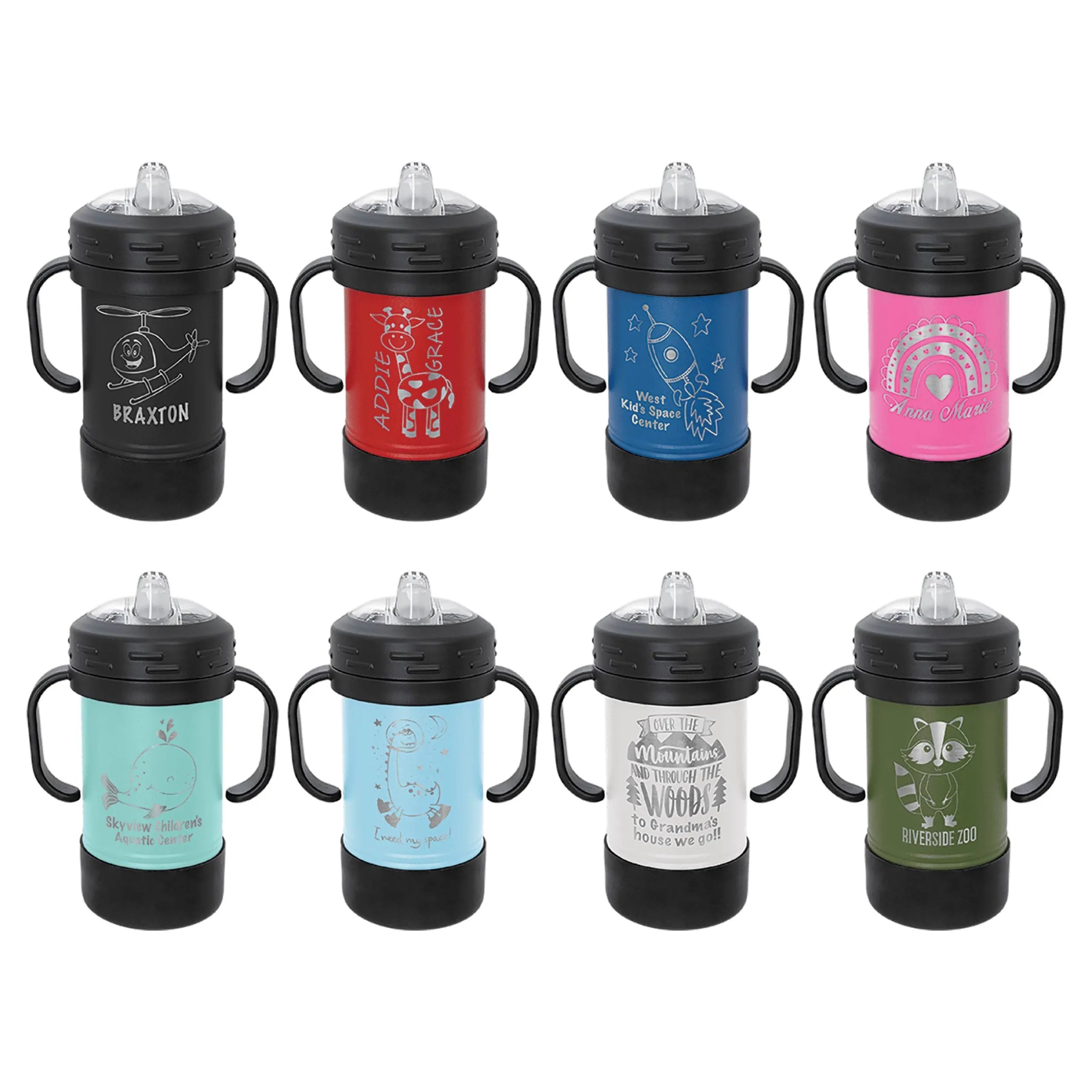 Personalized 10 oz. Polar Camel Kids Sippy Cup with Removable Handles – Insulated Stainless Steel, 8 Colors JDS