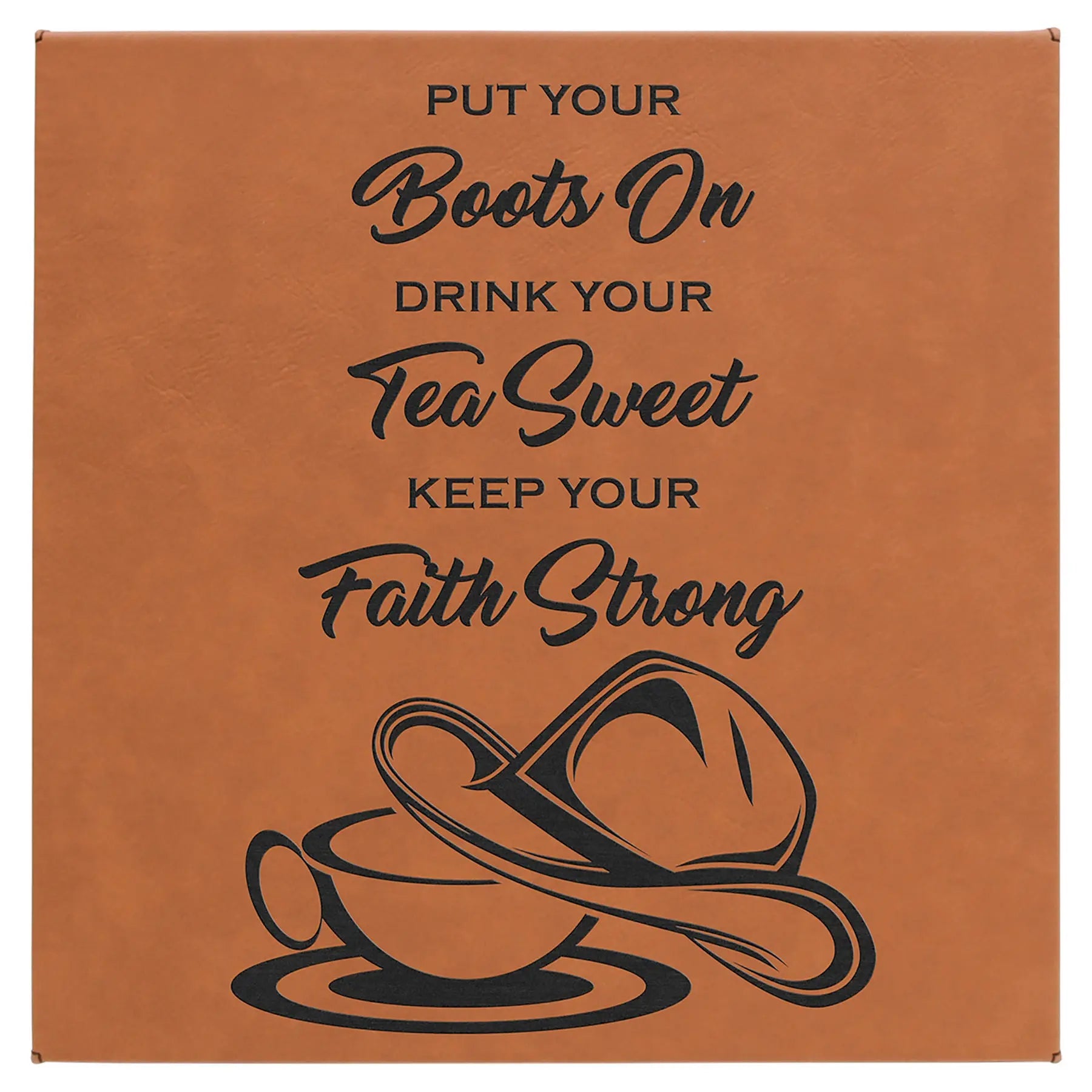 Personalized 10" x 10" Leatherette Wall Decor Sign with Sawtooth Hanger, 11 Colors JDS