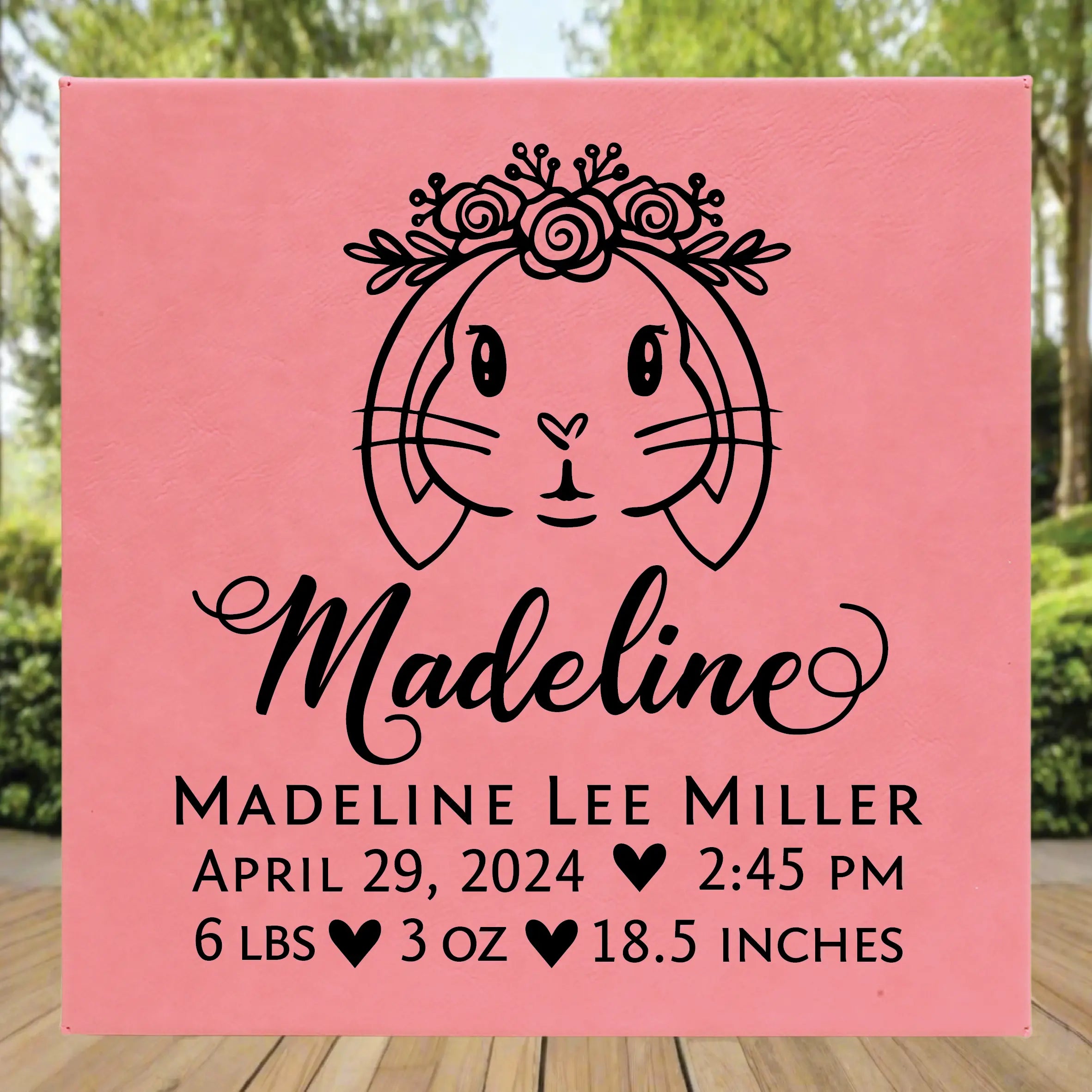 Personalized 10" x 10"  Leatherette Wall Decor Sign with Sawtooth Hanger, 11 Colors JDS