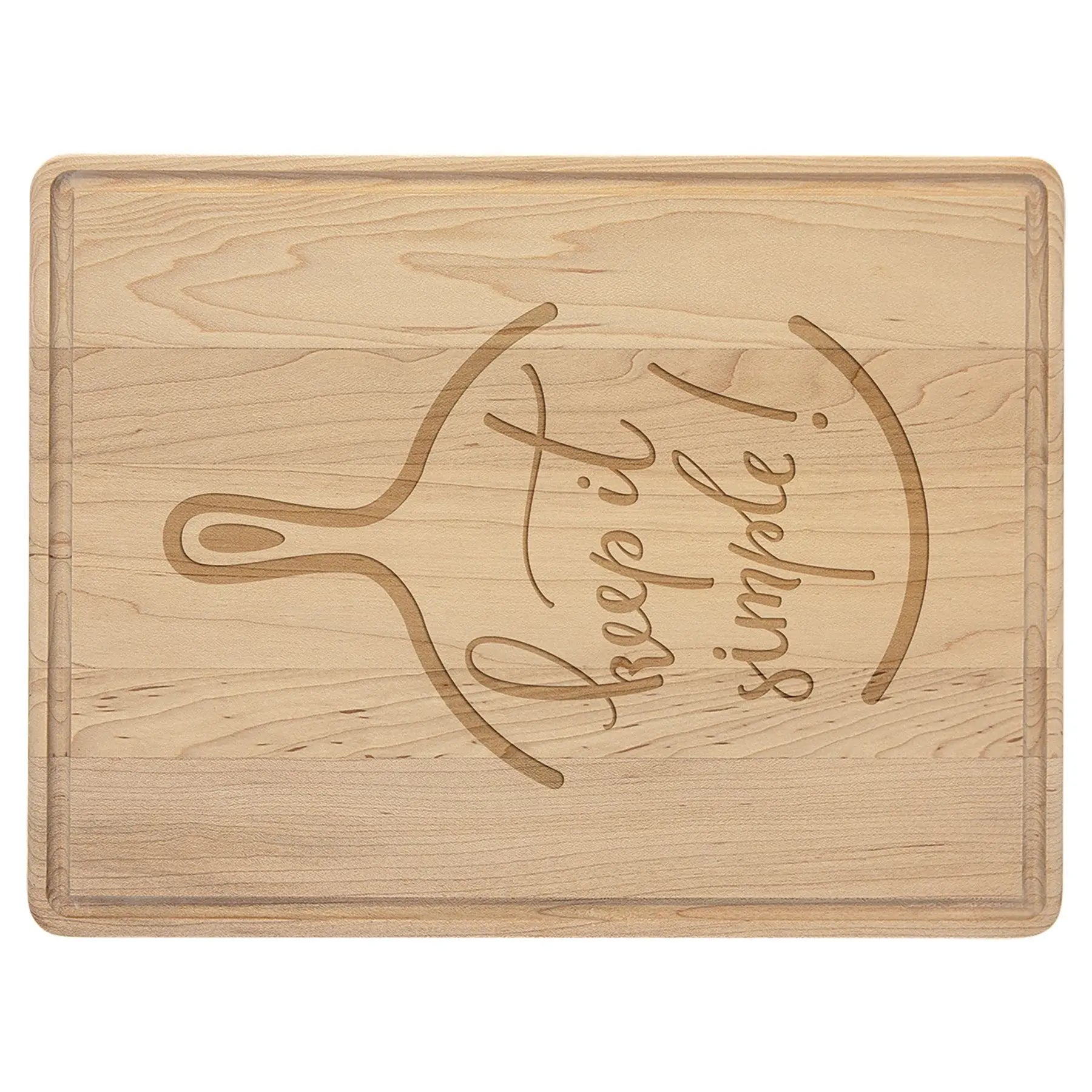 Personalized Charcuterie Cutting Board with Drip Ring, Maple Wood, 11.5" x  8.75" JDS