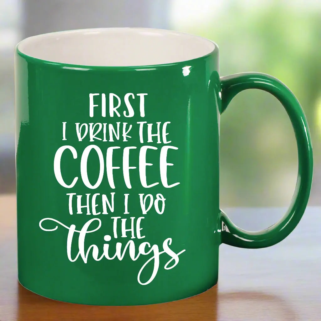 Personalized 11 oz. Ceramic Coffee Mug – Round Style, Available in 8 Colors Sams Engraving and Gifts