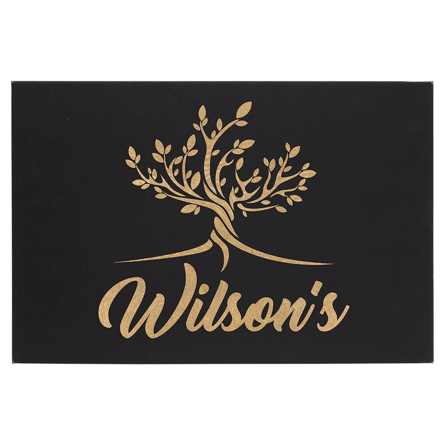 Personalized 12" x 18" Leatherette Wall Decor Sign with Sawtooth Hanger, 11 Colors JDS