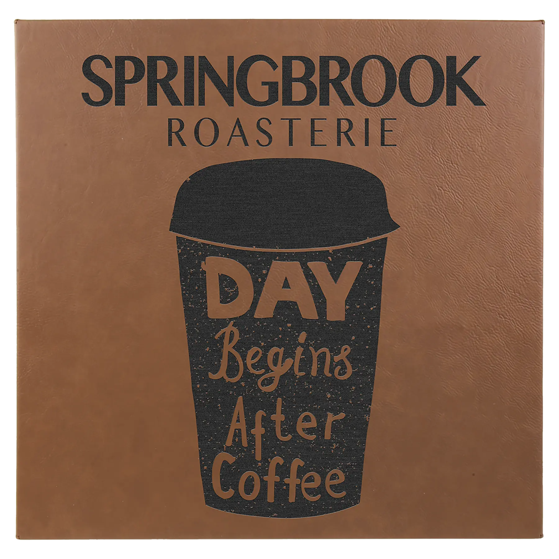 Personalized 14" x 14" Leatherette Wall Decor Sign with Sawtooth Hanger, 11 Colors JDS