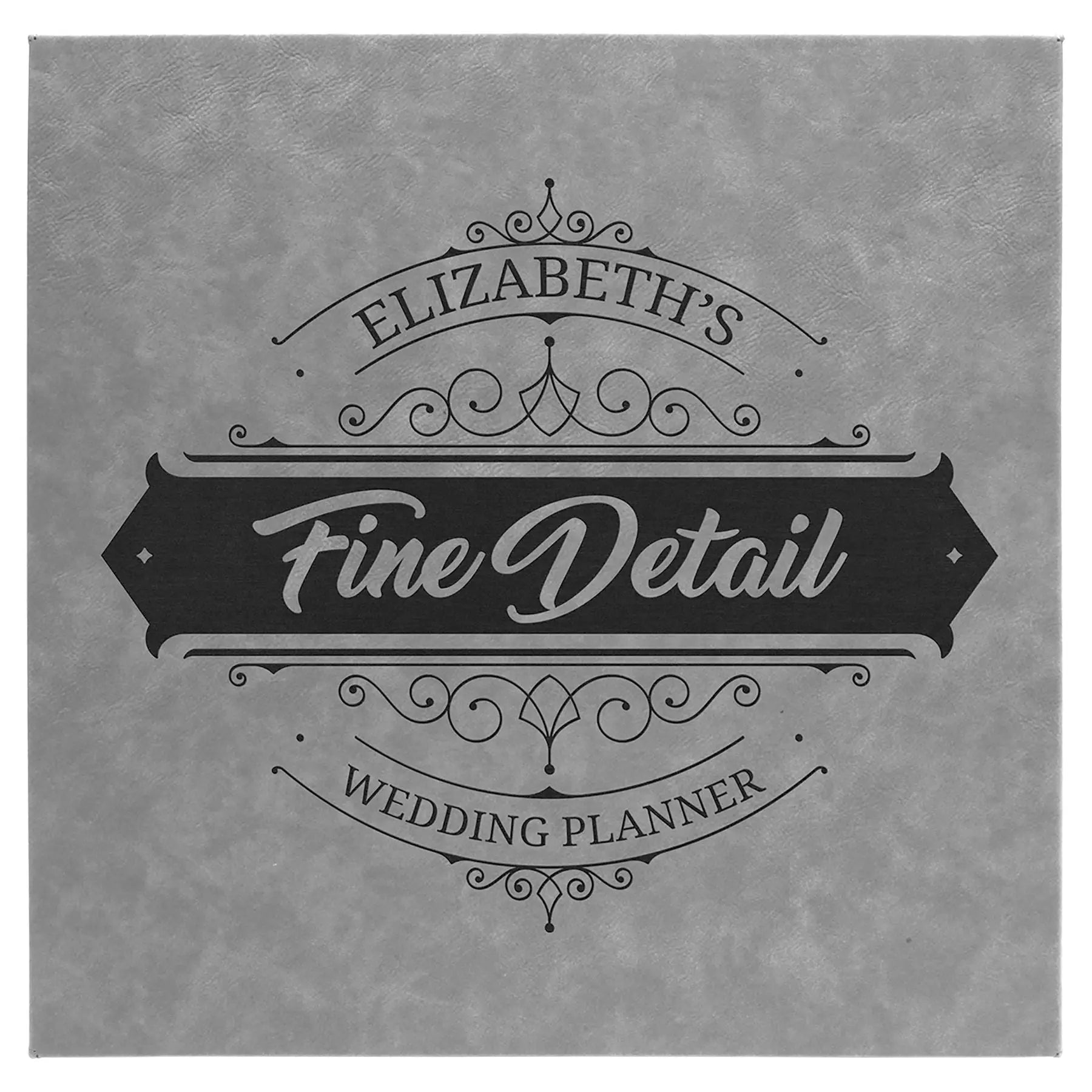 Personalized 14" x 14" Leatherette Wall Decor Sign with Sawtooth Hanger, 11 Colors JDS