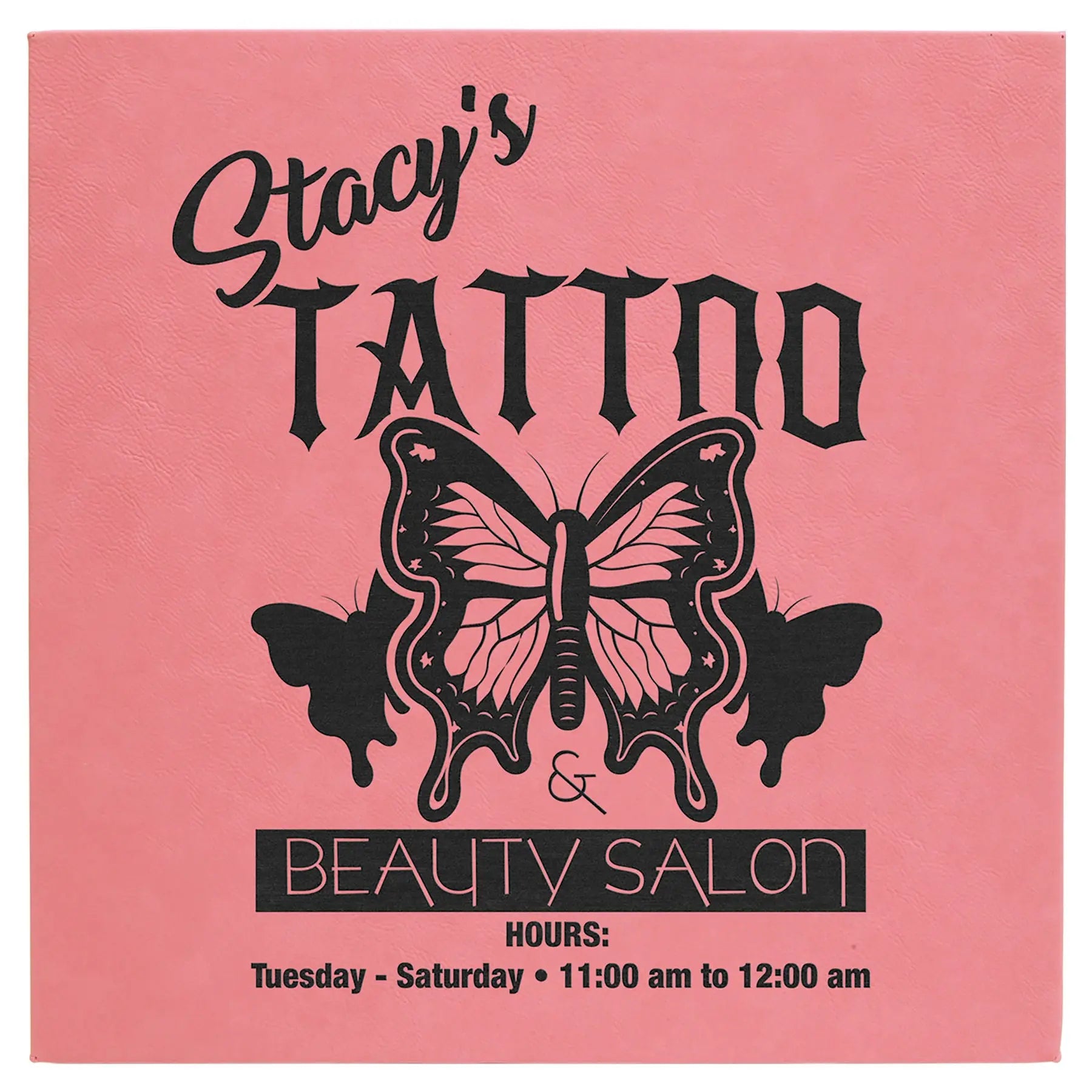 Personalized 14" x 14" Leatherette Wall Decor Sign with Sawtooth Hanger, 11 Colors JDS