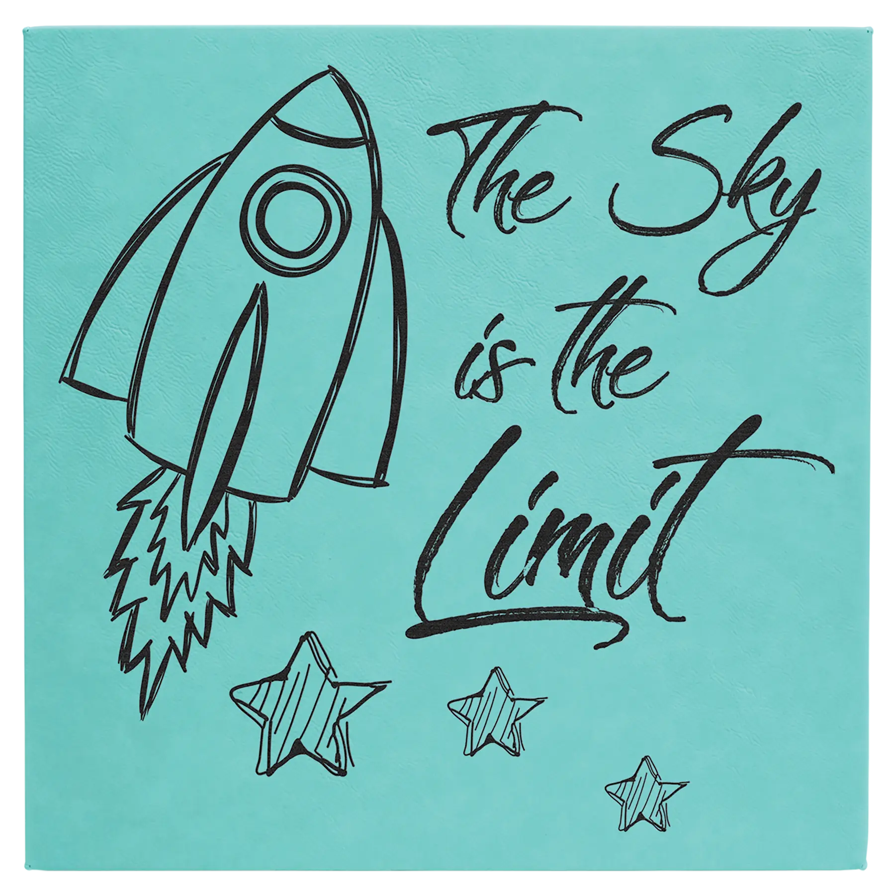 Personalized 14" x 14" Leatherette Wall Decor Sign with Sawtooth Hanger, 11 Colors JDS