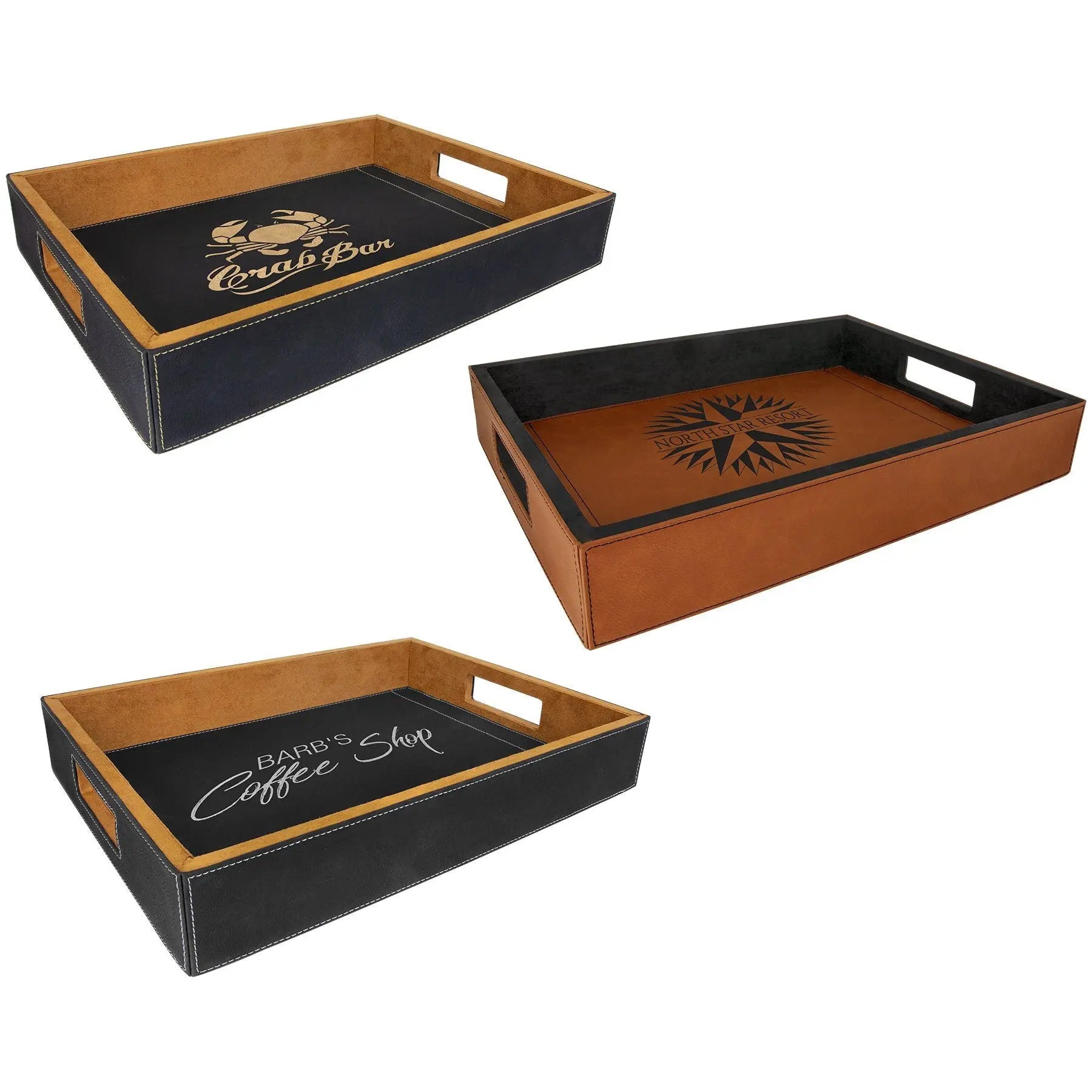 Personalized Serving Tray, Table Décor, Leatherette, 16"x 12″, 3 Colors JDS