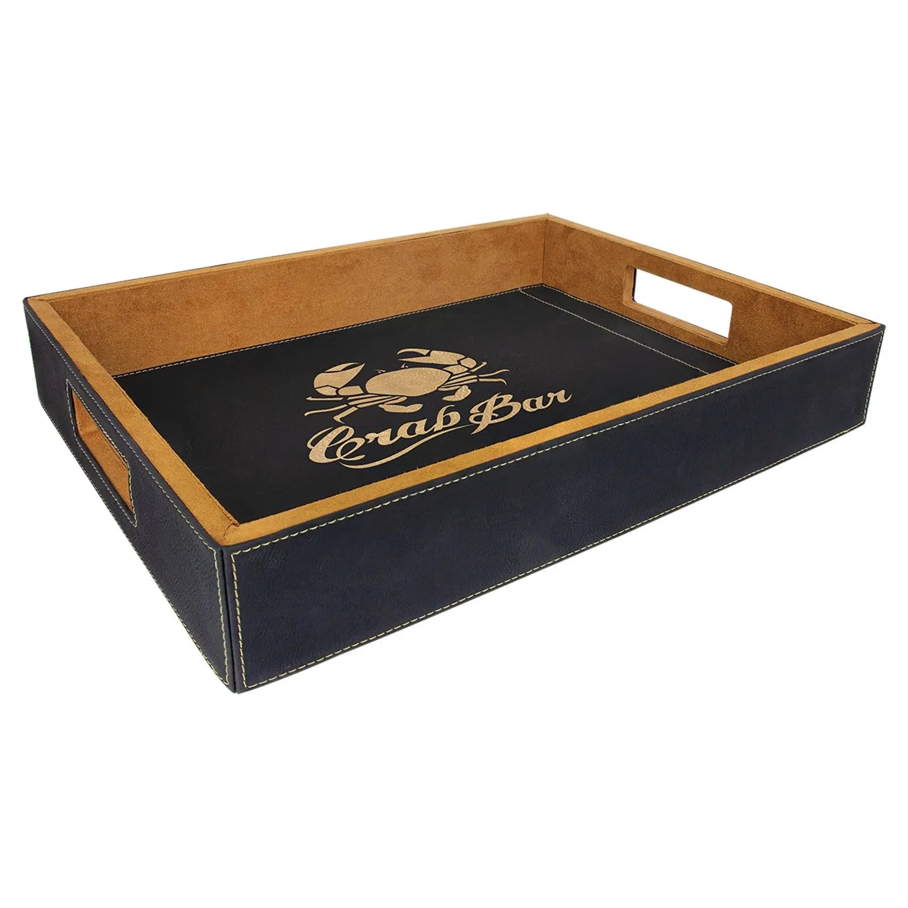 Personalized Serving Tray, Table Décor, Leatherette, 16"x 12″, 3 Colors JDS