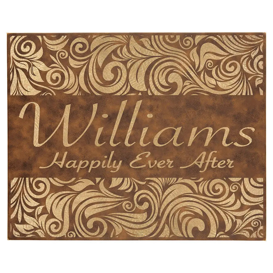 Personalized 16" x 20" Leatherette Wall Decor Sign with Sawtooth Hanger, 11 Colors JDS