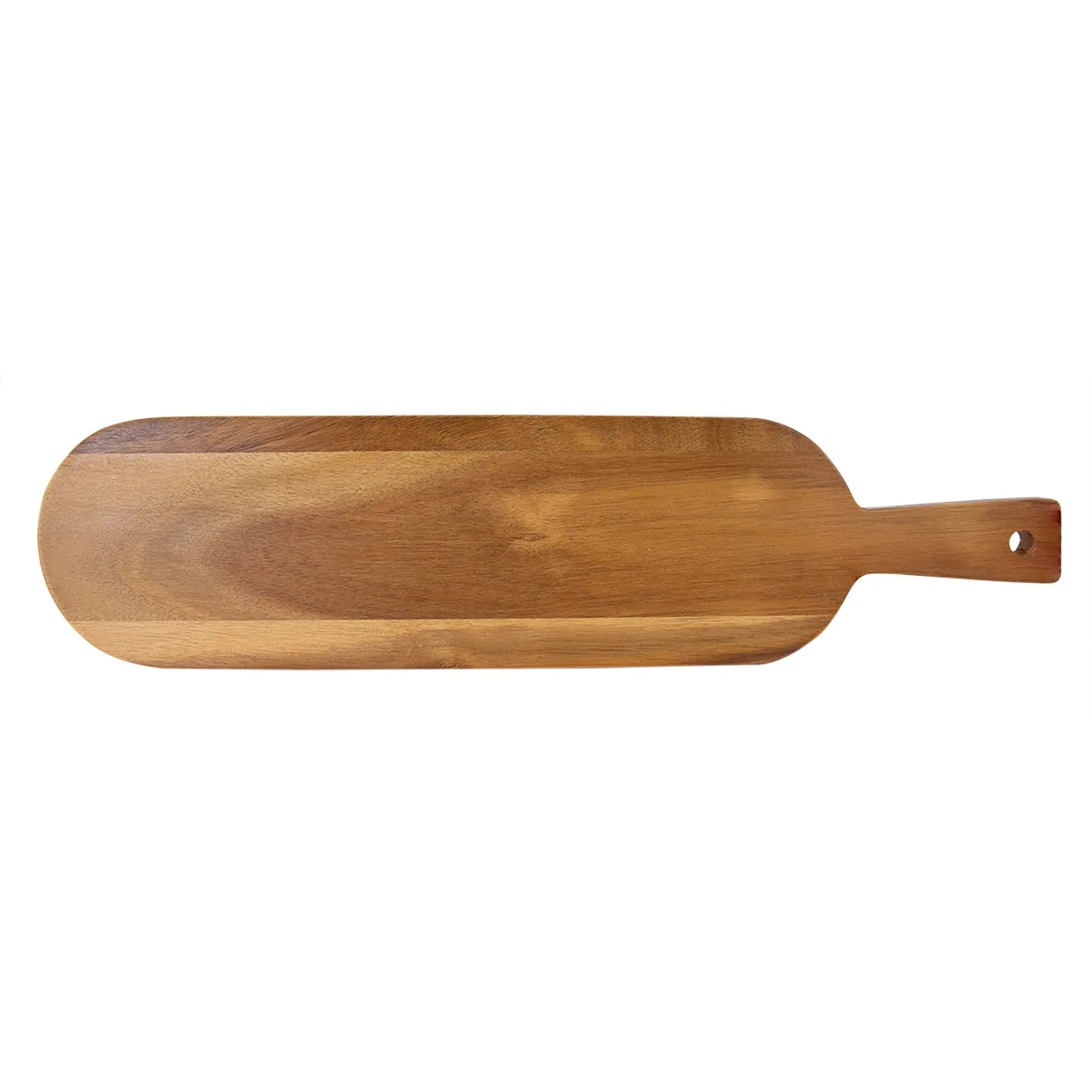 Personalized 4-Piece Serving Flight Board with Handle and Removable Slate Coasters, Acacia Wood JDS