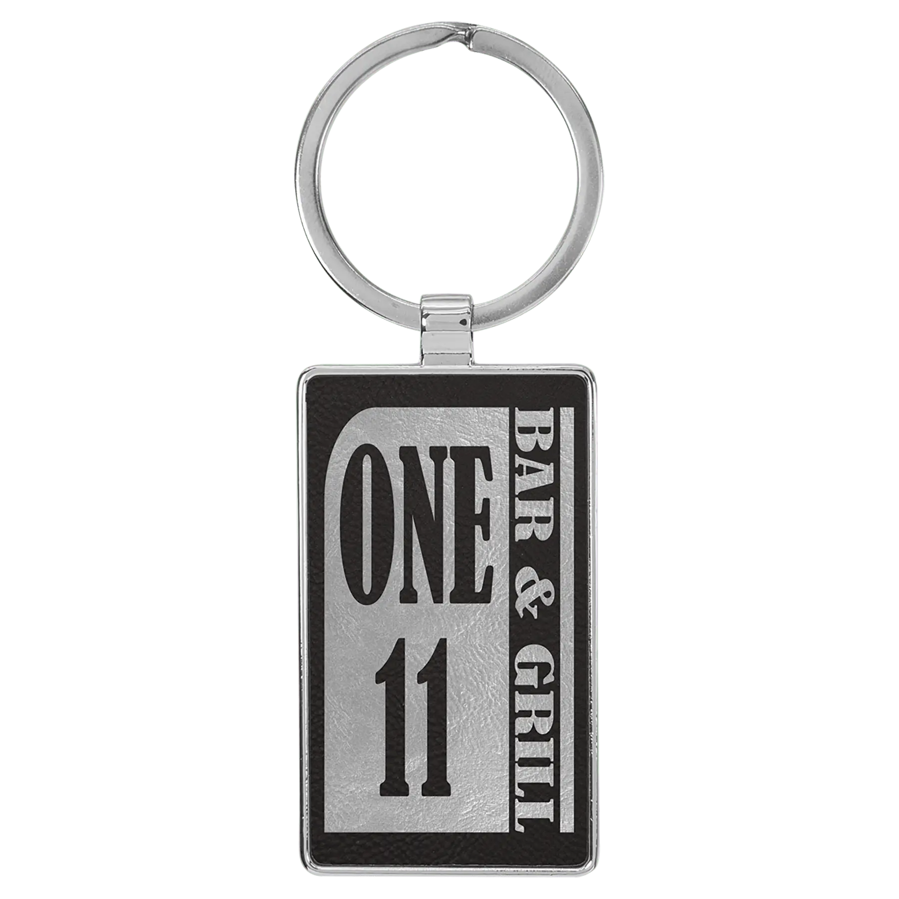 Custom Engraved Leatherette & Metal Rectangle Keychain – 12 Color Options JDS