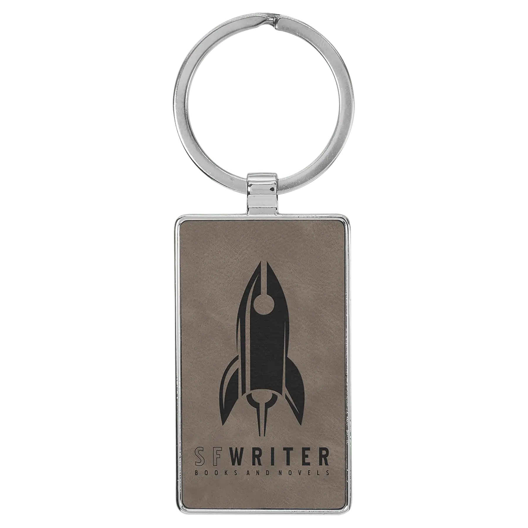 Custom Engraved Leatherette & Metal Rectangle Keychain – 12 Color Options JDS