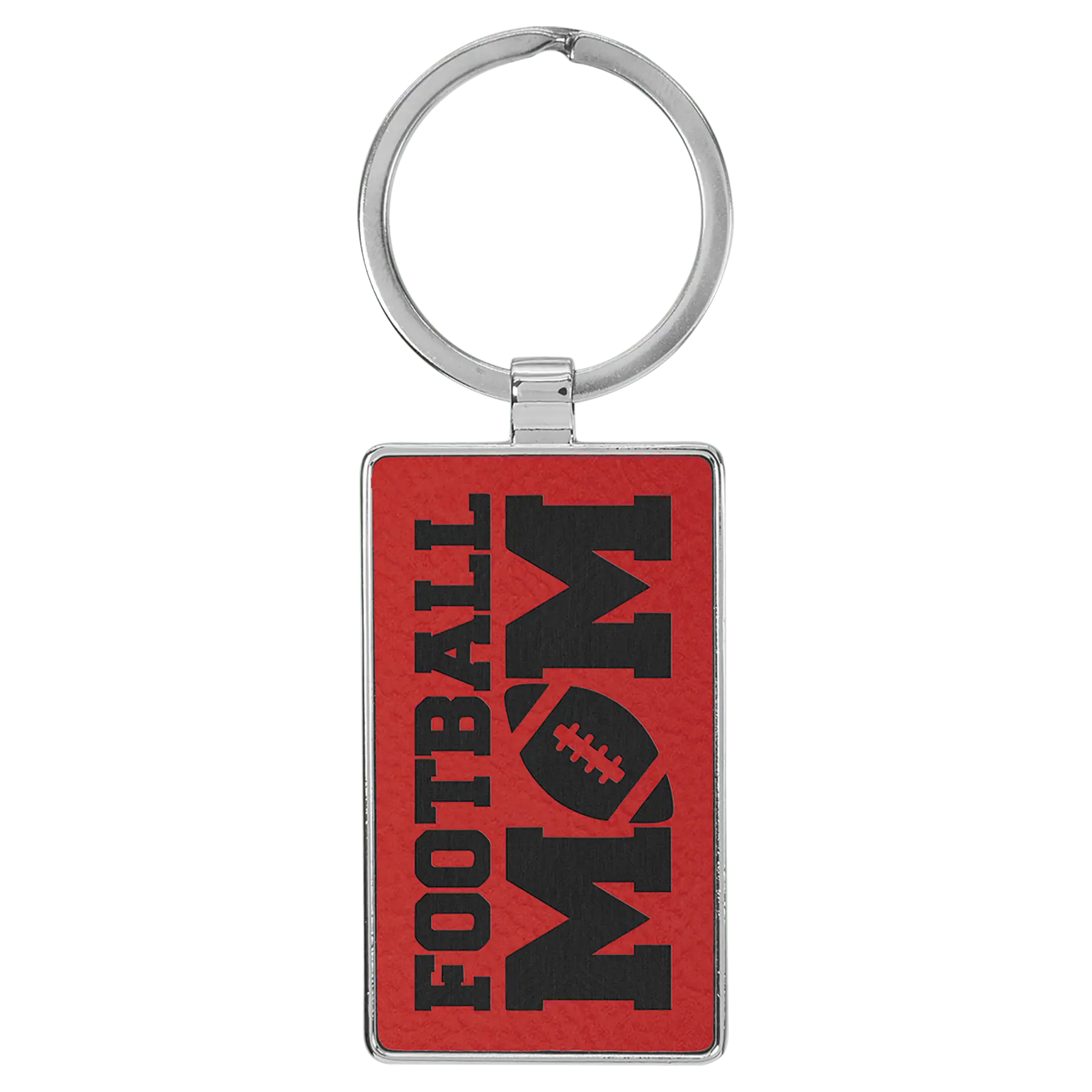Custom Engraved Leatherette & Metal Rectangle Keychain – 12 Color Options JDS
