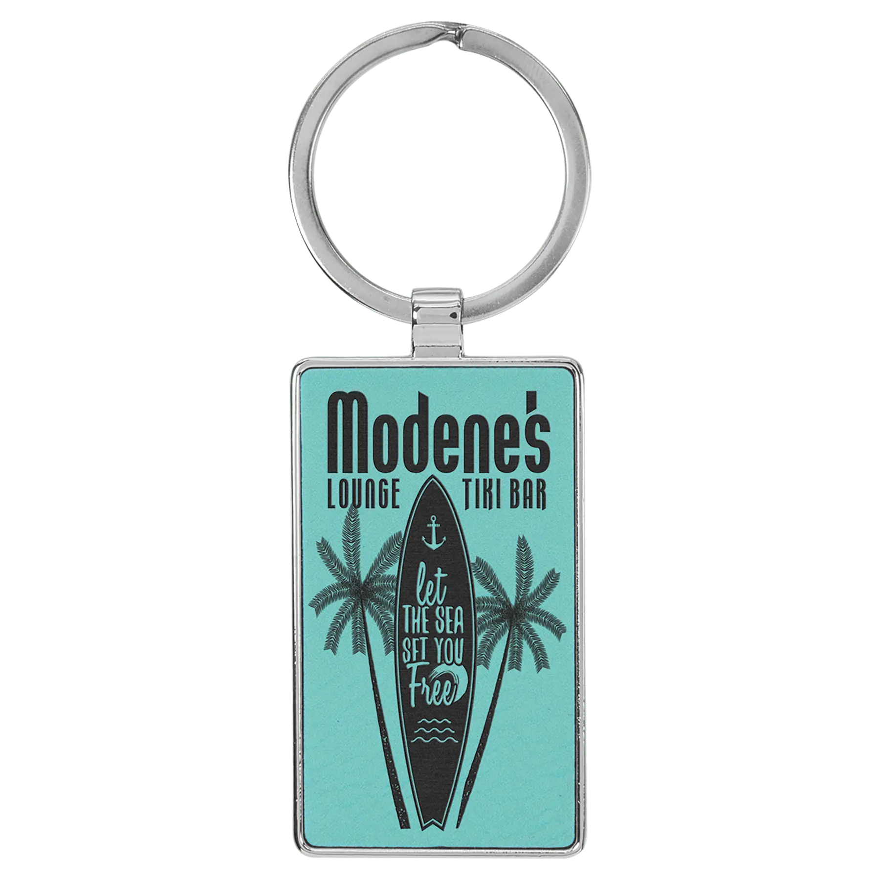 Custom Engraved Leatherette & Metal Rectangle Keychain – 12 Color Options JDS