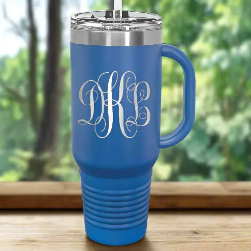 Personalized 40 oz. Polar Camel Travel Mug with Handle & Straw – 16 Color Options JDS
