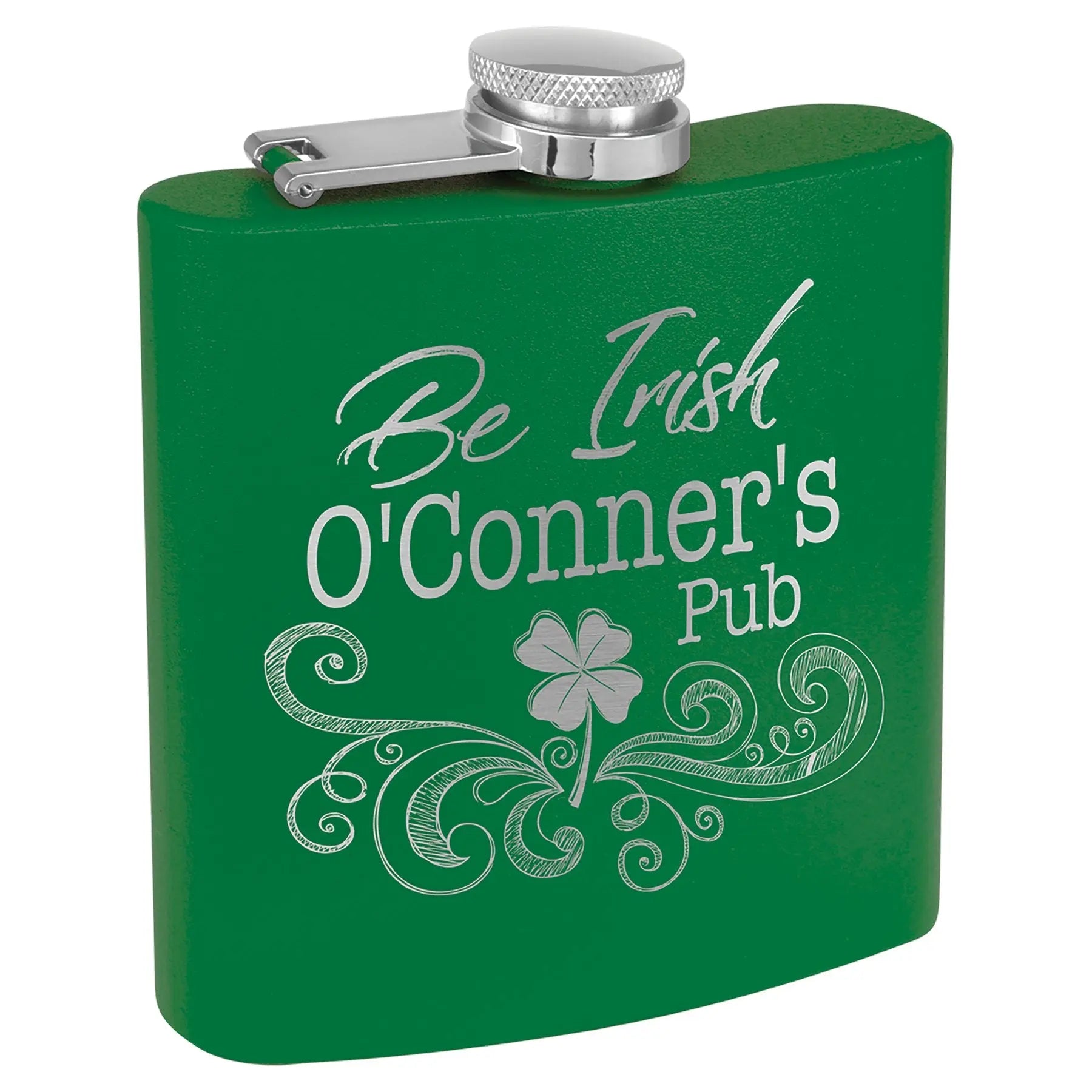 Personalized 6 oz. Powder Coated Stainless Steel Flask, 4 Colors JDS