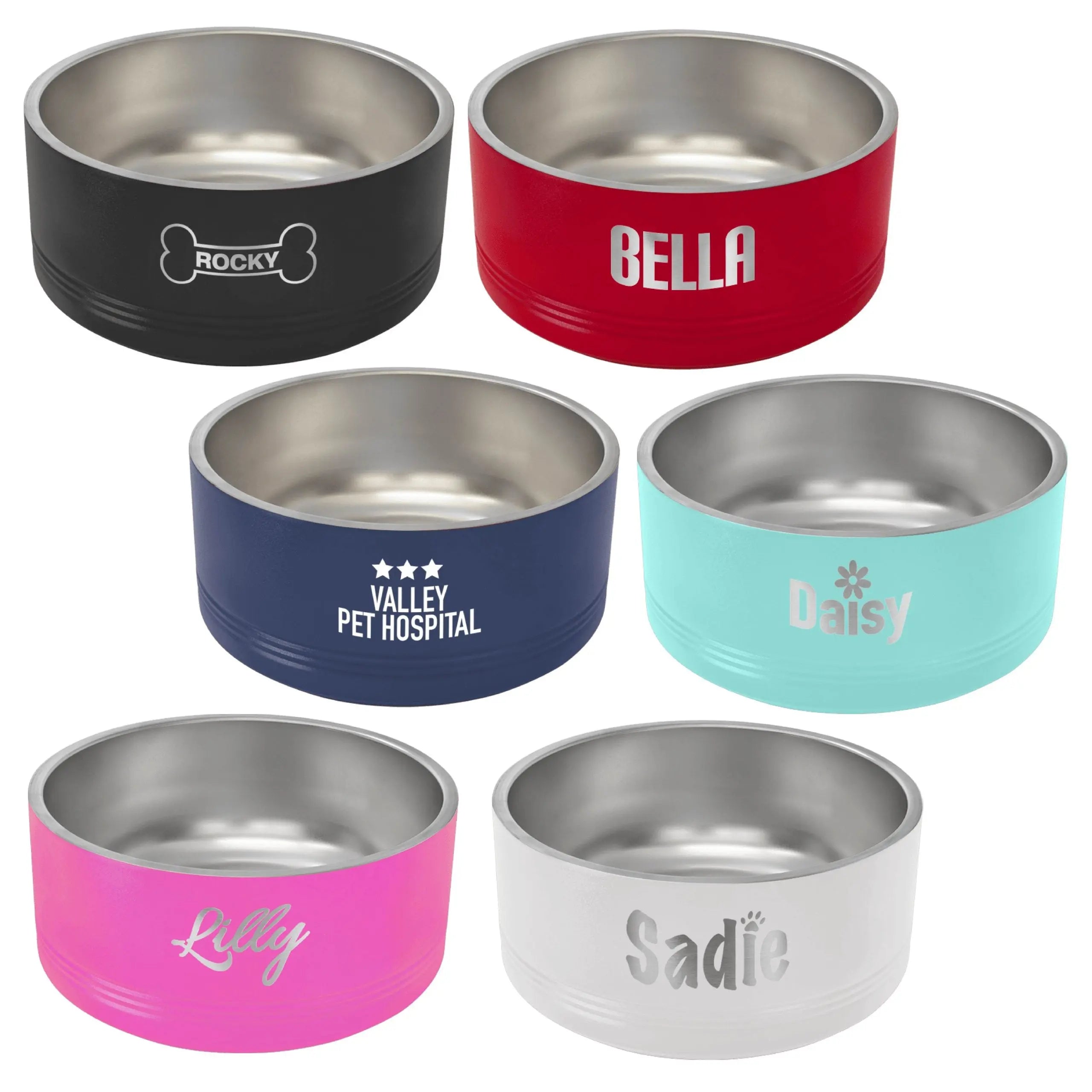 Personalized Polar Camel 64 oz Large Pet Bowl – Custom Engraved Stainless Steel, 6 Color Options JDS