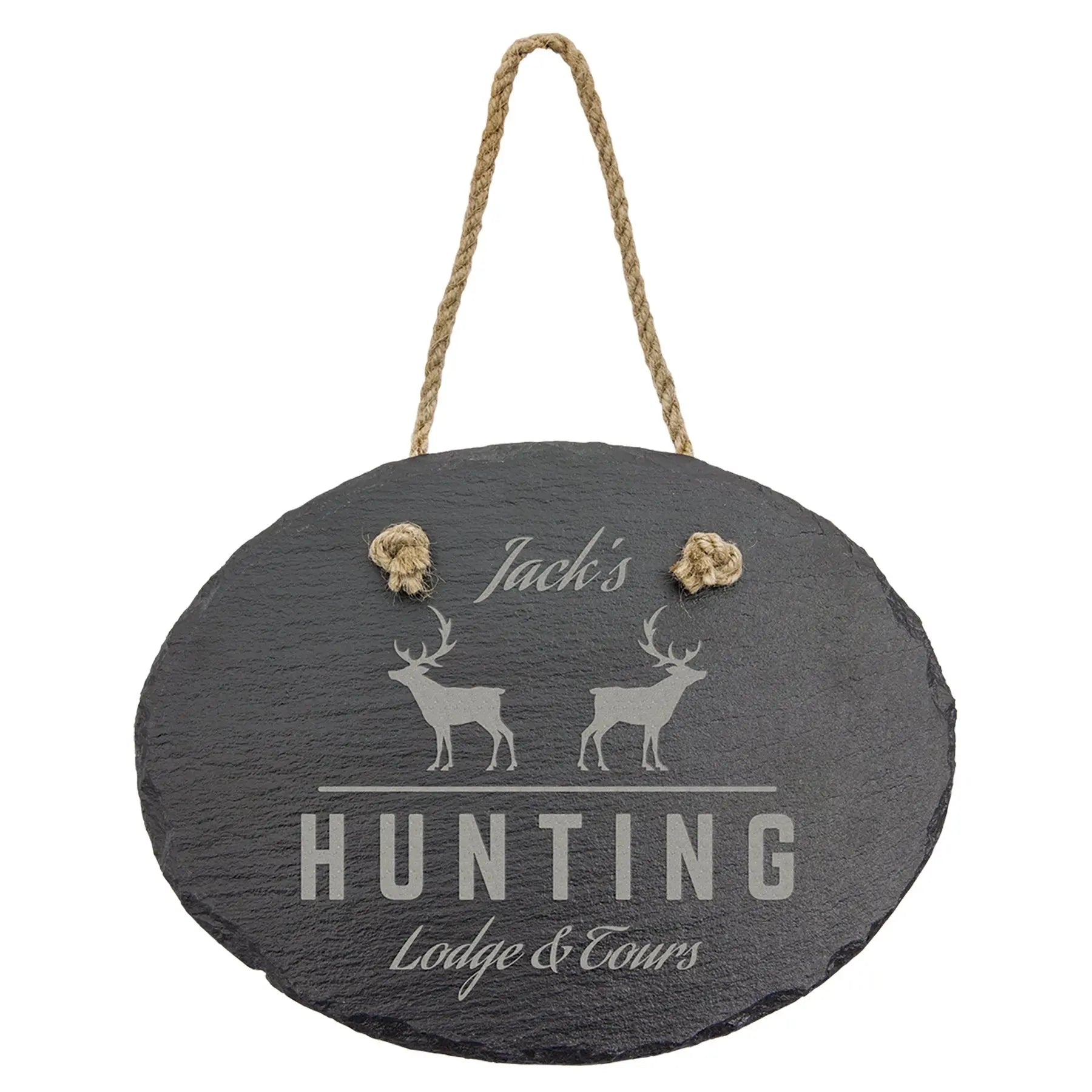 Personalized Oval Slate Decor Sign with Hanger String, 2 Sizes JDS