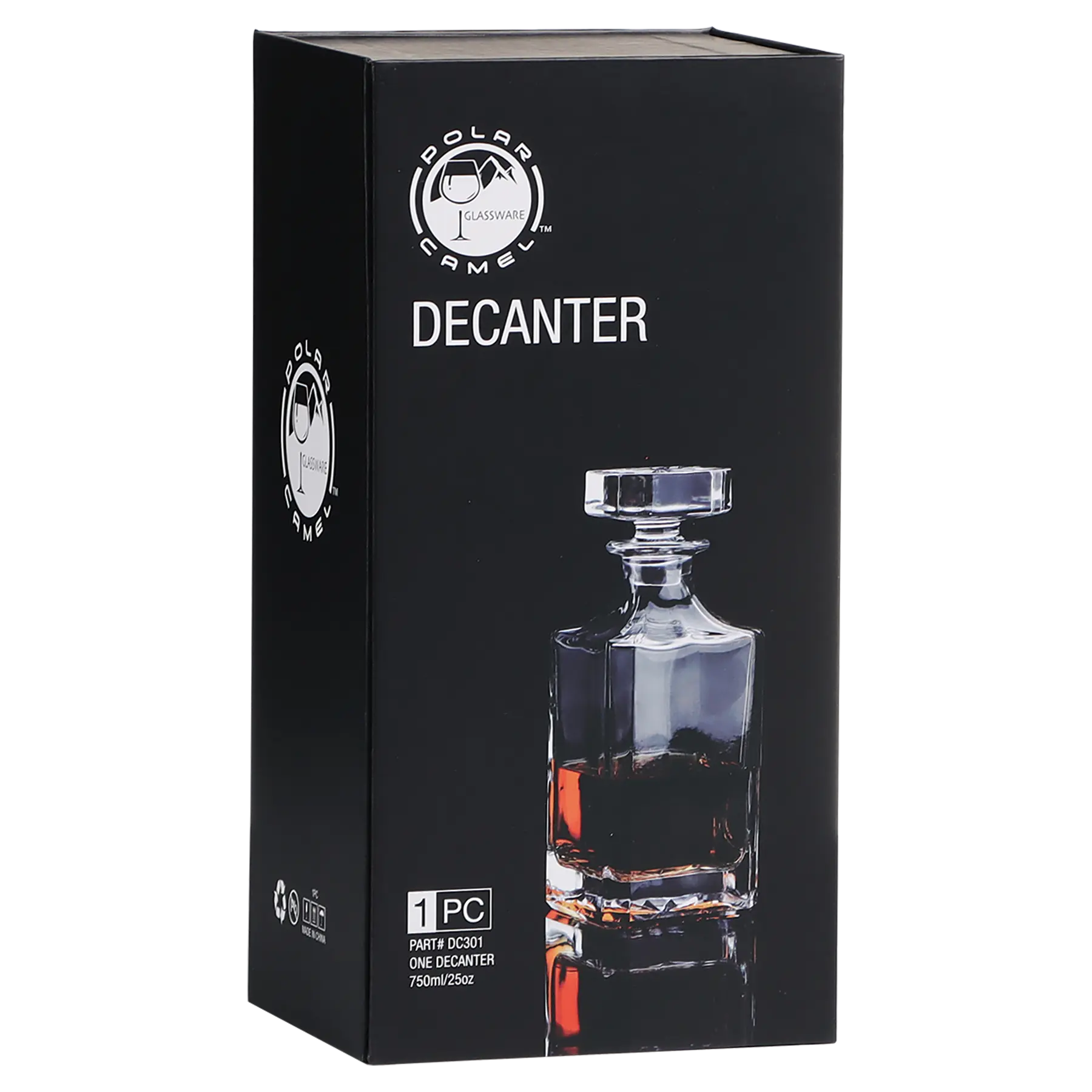 Personalized Square Glass Decanter – Custom Engraving – 750ml JDS