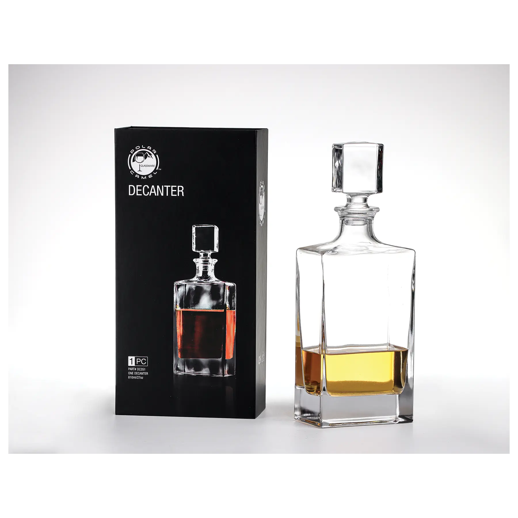 Custom Engraved 810ml Rectangle Personalized Glass Decanter JDS