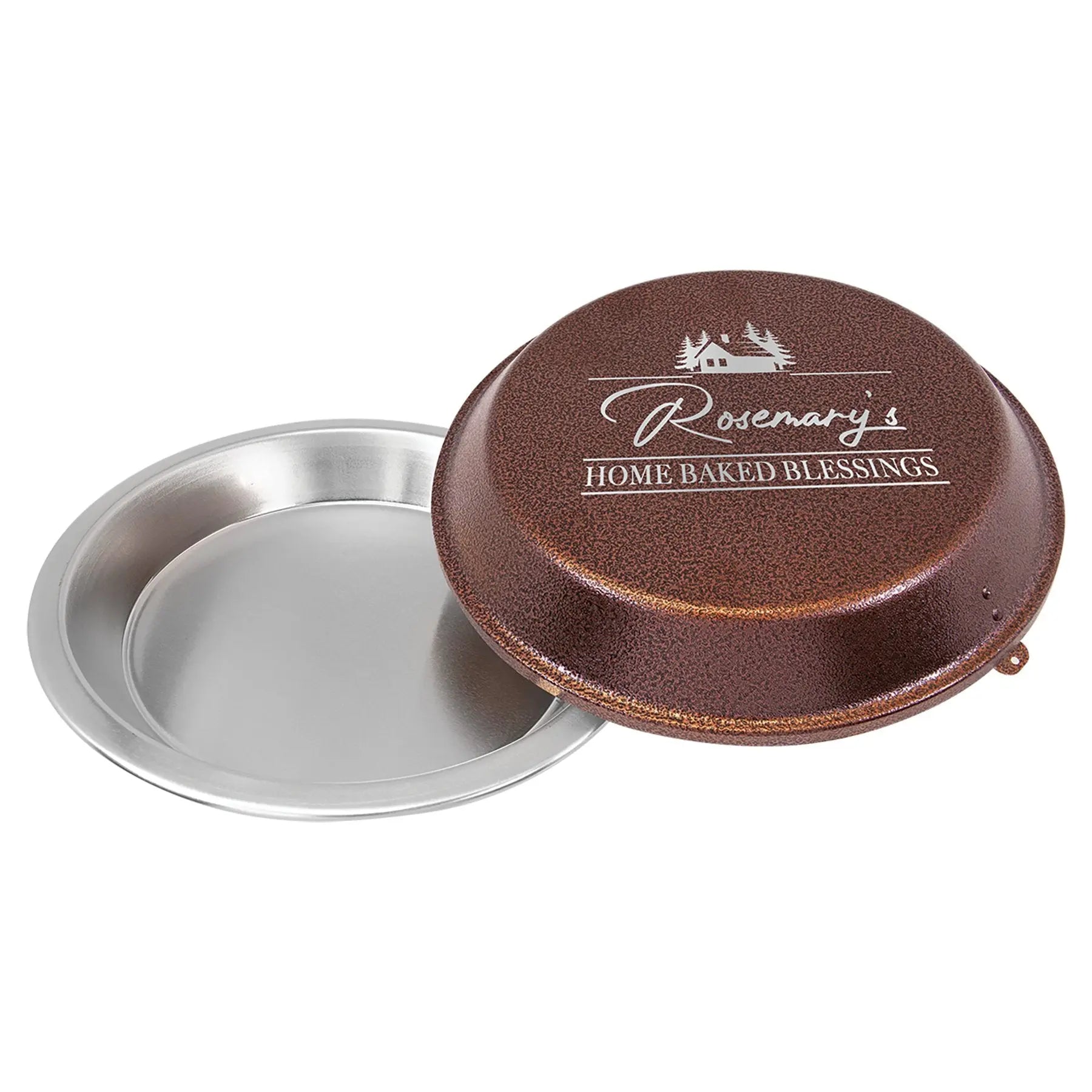 Personalized 9" Round Aluminum Pie Pan with Engraved Powder-Coated Lid – 5 Color Options JDS