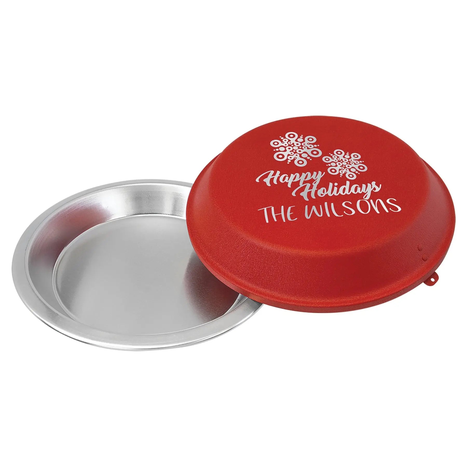 Personalized 9" Round Aluminum Pie Pan with Engraved Powder-Coated Lid – 5 Color Options JDS