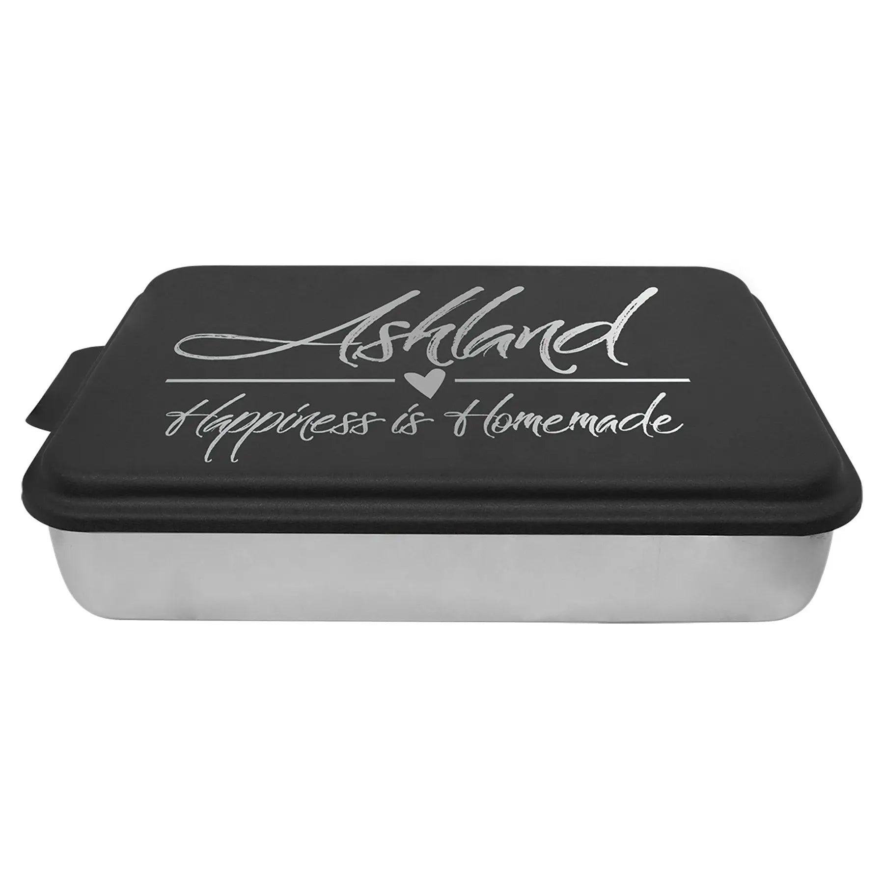 Personalized 9x13 Aluminum Cake Pan with Engraved Powder-Coated Lid – 5 Color Options JDS