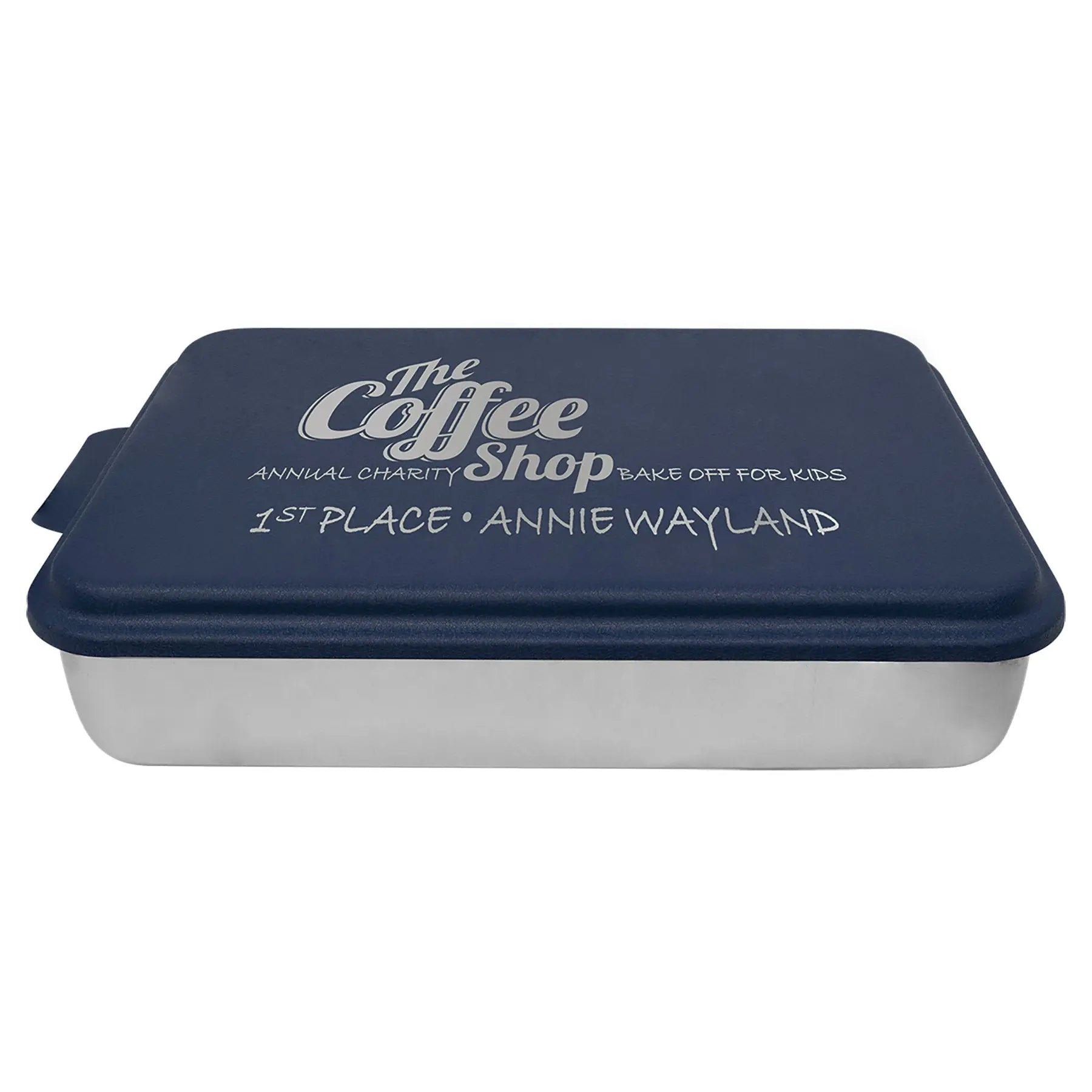 Personalized 9x13 Aluminum Cake Pan with Engraved Powder-Coated Lid – 5 Color Options JDS