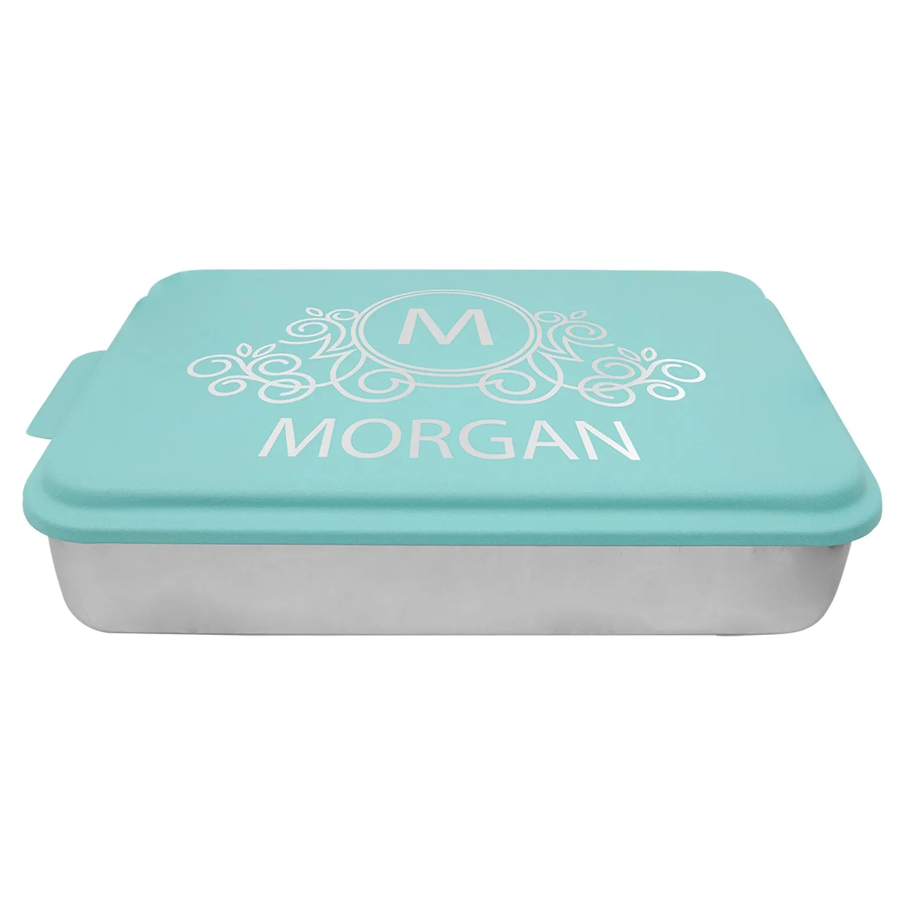 Personalized 9x13 Aluminum Cake Pan with Engraved Powder-Coated Lid – 5 Color Options JDS