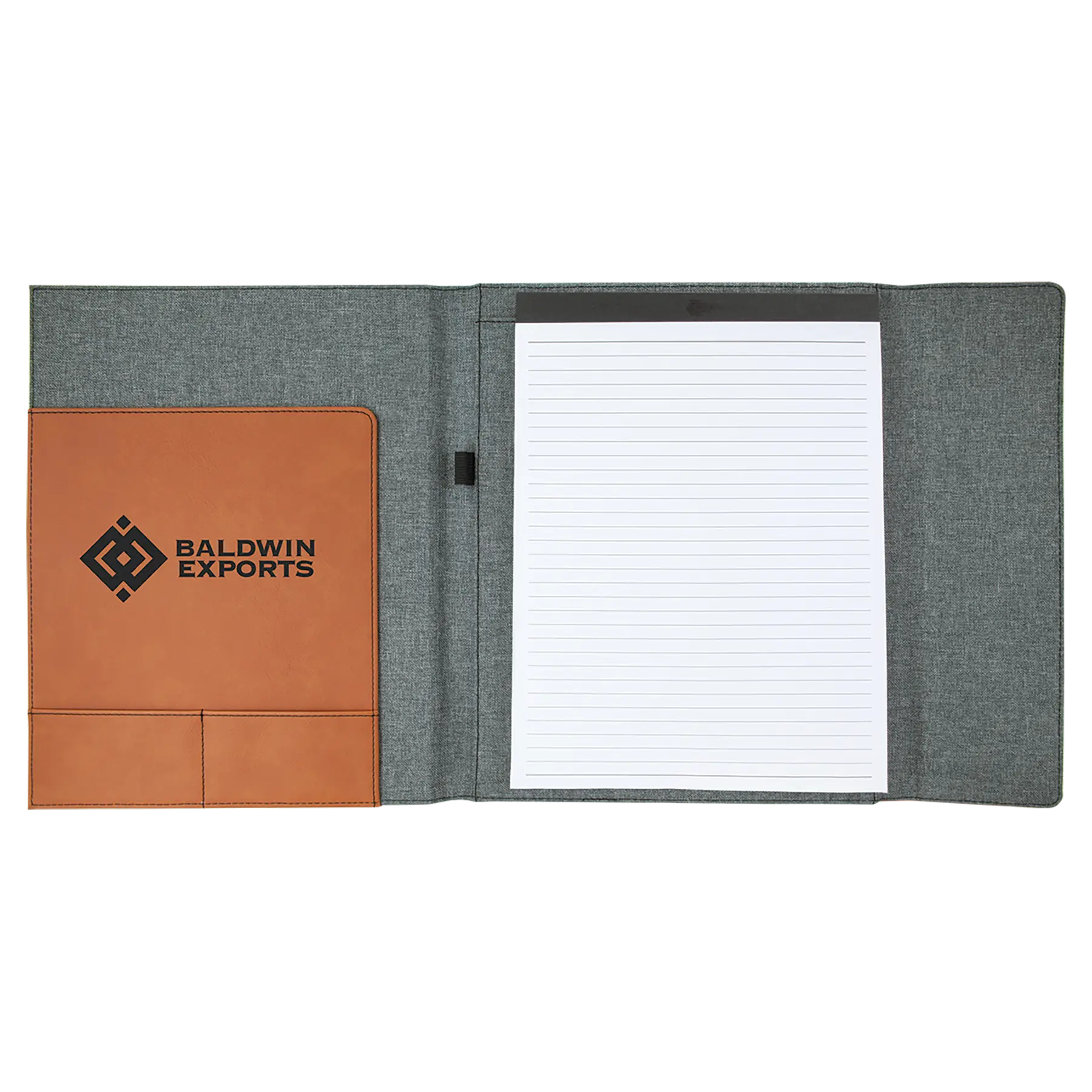 Personalized Executive Portfolio with Pocket and Lined Notepad, Canvas and Leatherette, 9.5" x 12", 9 Colors JDS