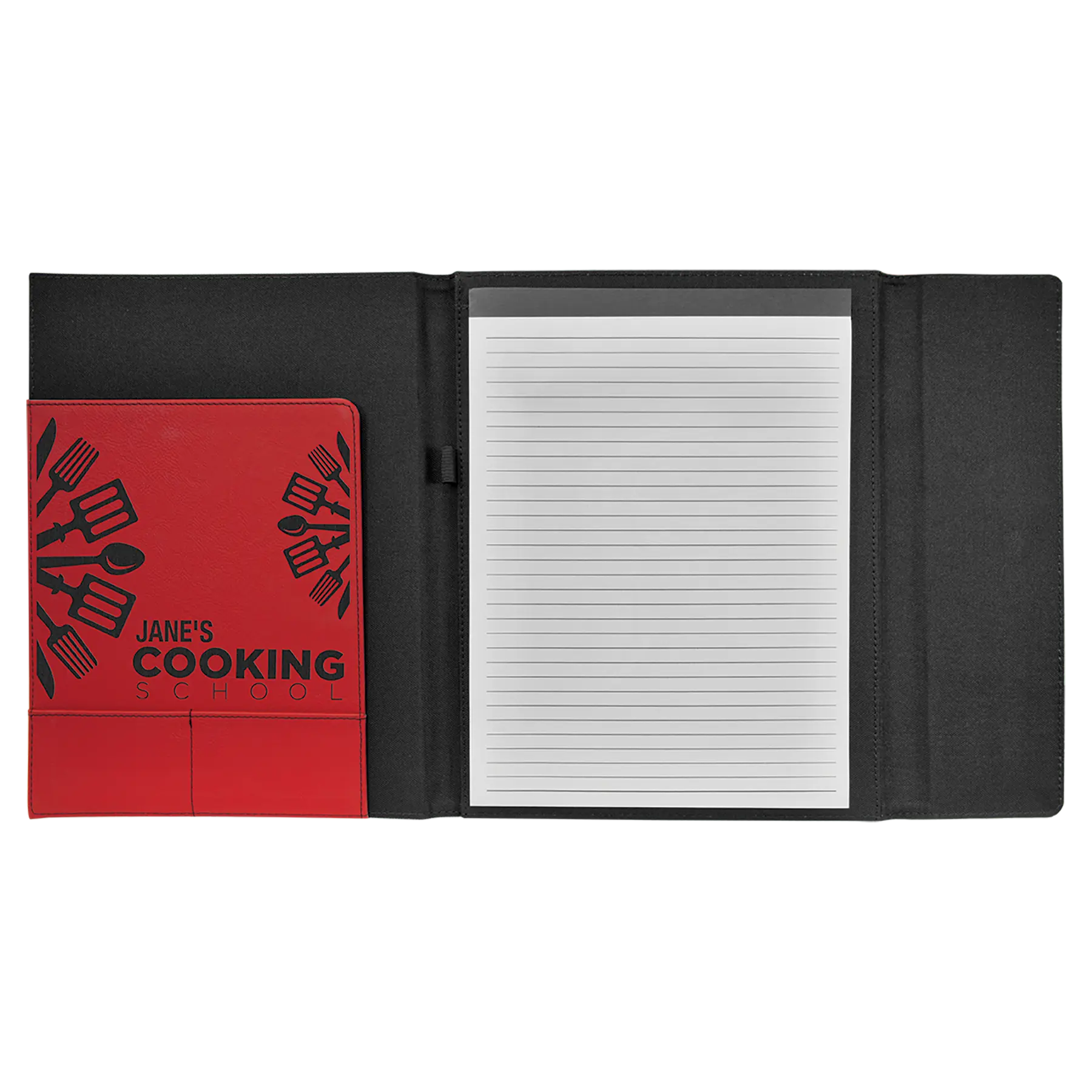 Personalized Executive Portfolio with Pocket and Lined Notepad, Canvas and Leatherette, 9.5" x 12", 9 Colors JDS