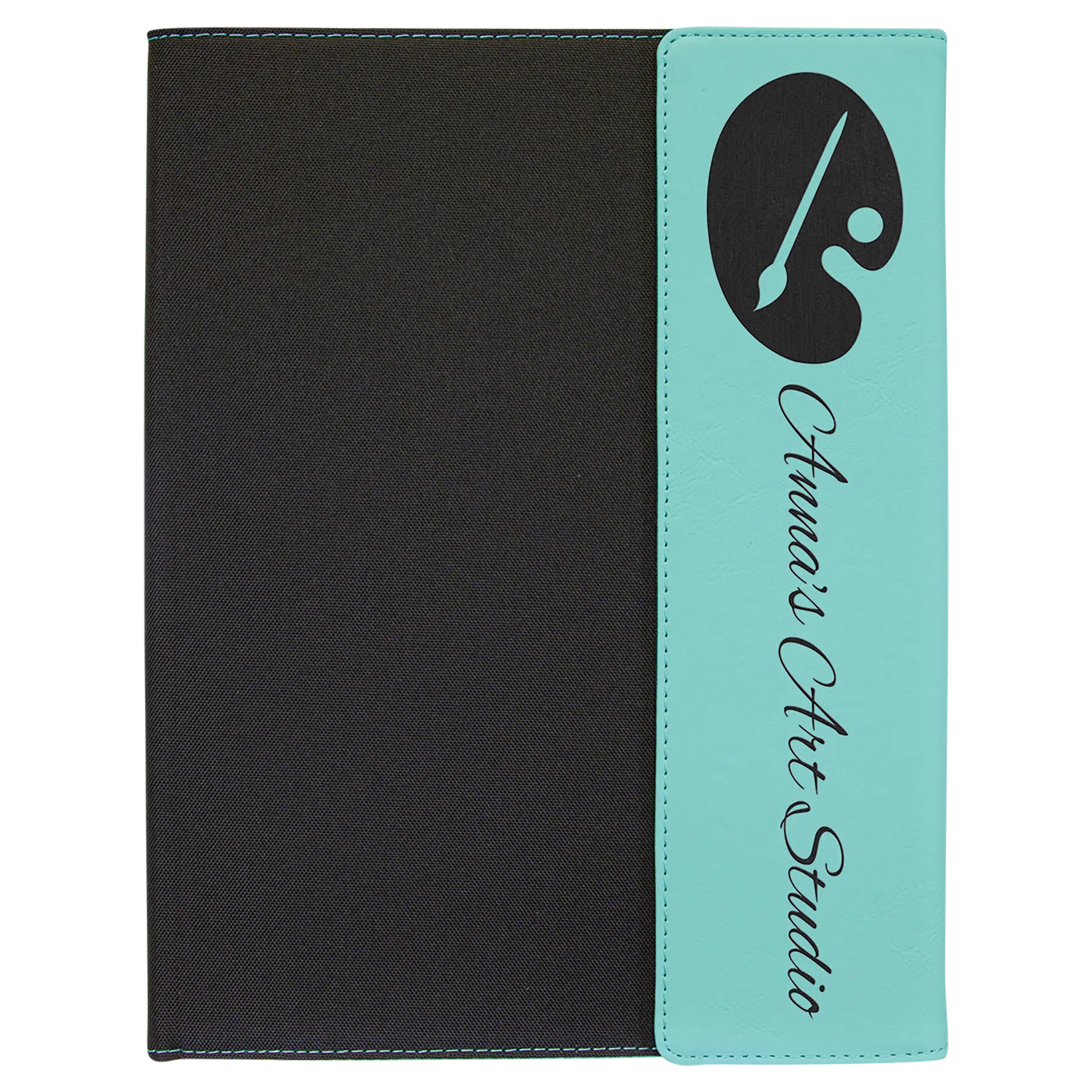 Personalized Executive Portfolio with Pocket and Lined Notepad, Canvas and Leatherette, 9.5" x 12", 9 Colors JDS