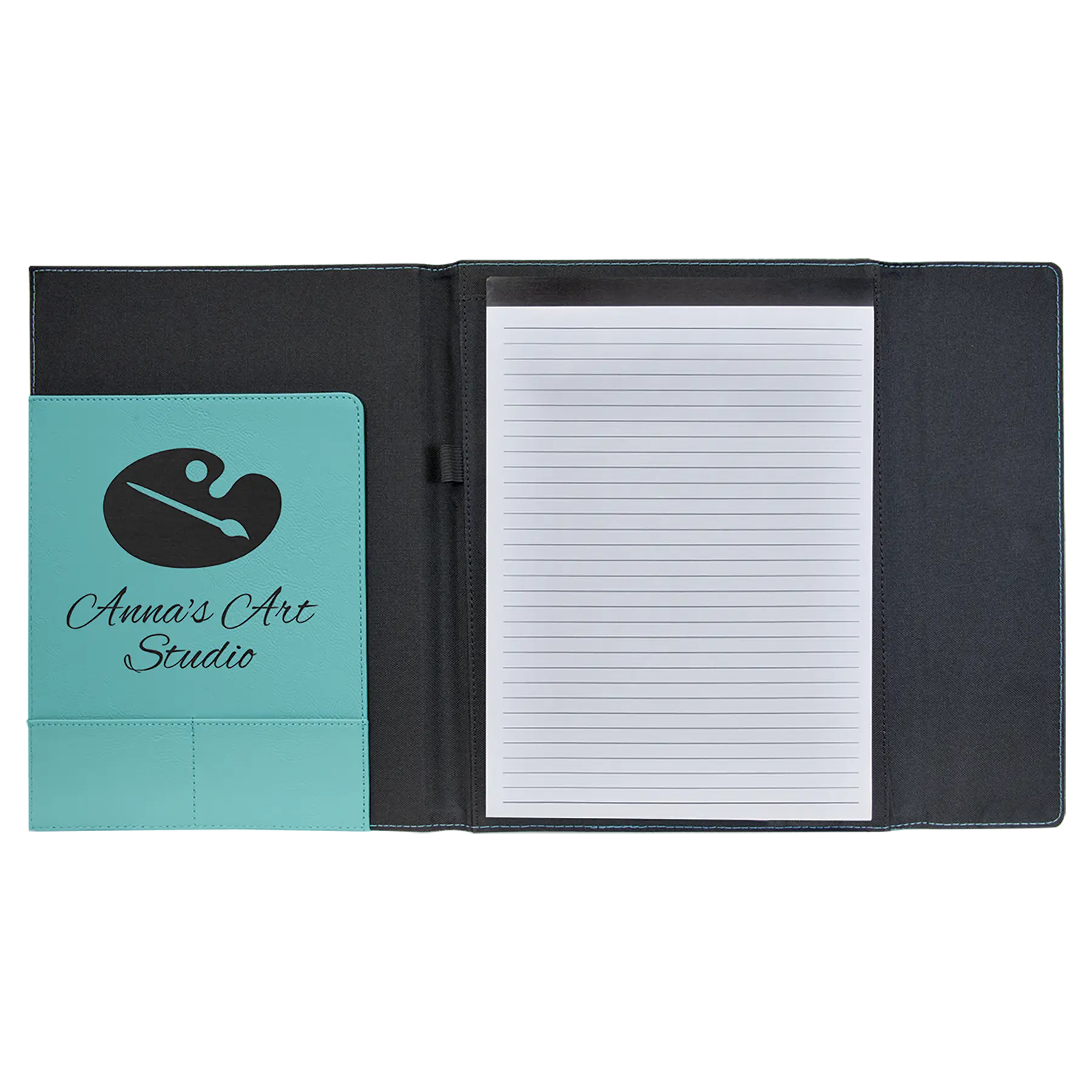 Personalized Executive Portfolio with Pocket and Lined Notepad, Canvas and Leatherette, 9.5" x 12", 9 Colors JDS
