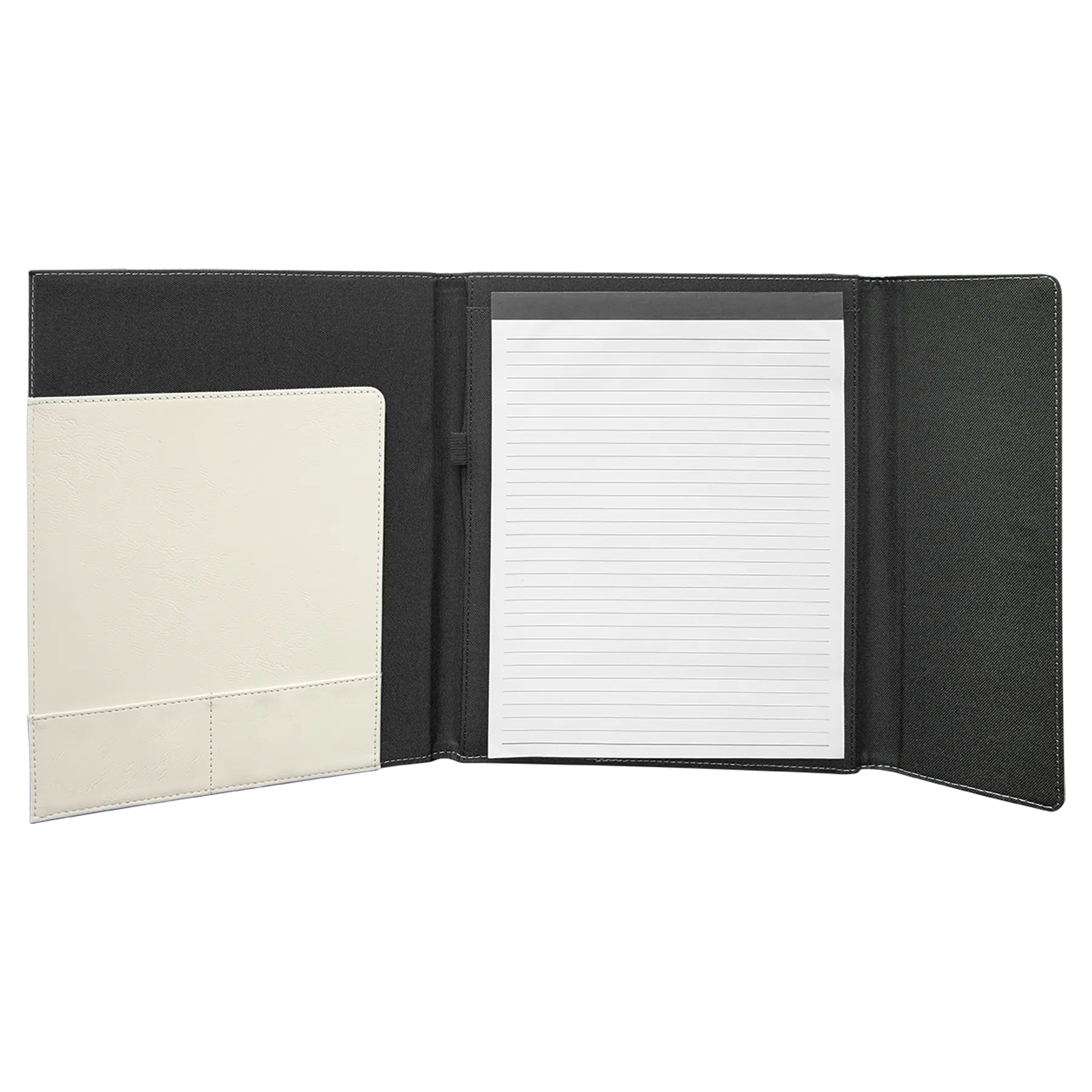 Personalized Executive Portfolio with Pocket and Lined Notepad, Canvas and Leatherette, 9.5" x 12", 9 Colors JDS