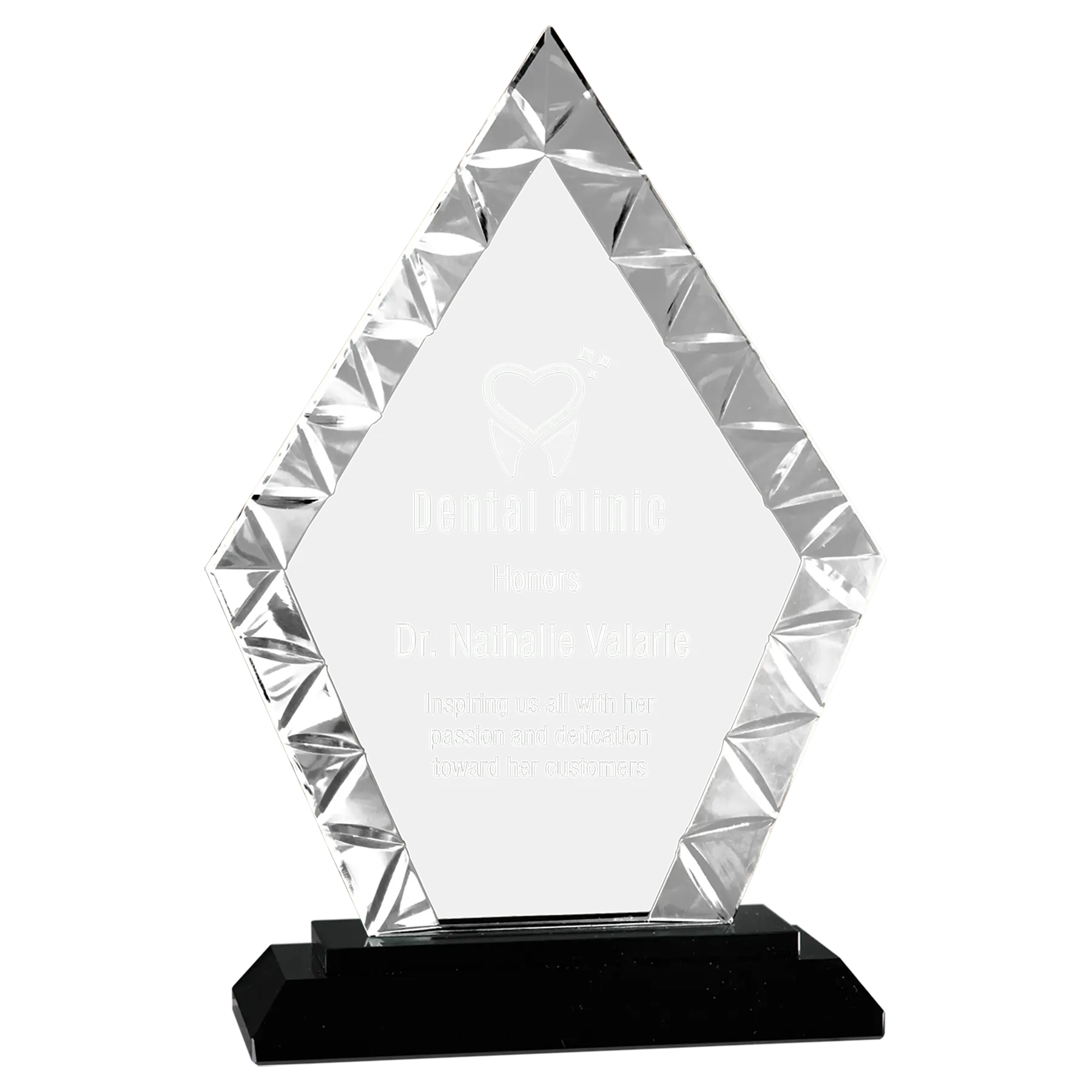 Diamond Accent Glass Standing Award with Presentation Box, 2 Sizes & Colors JDS