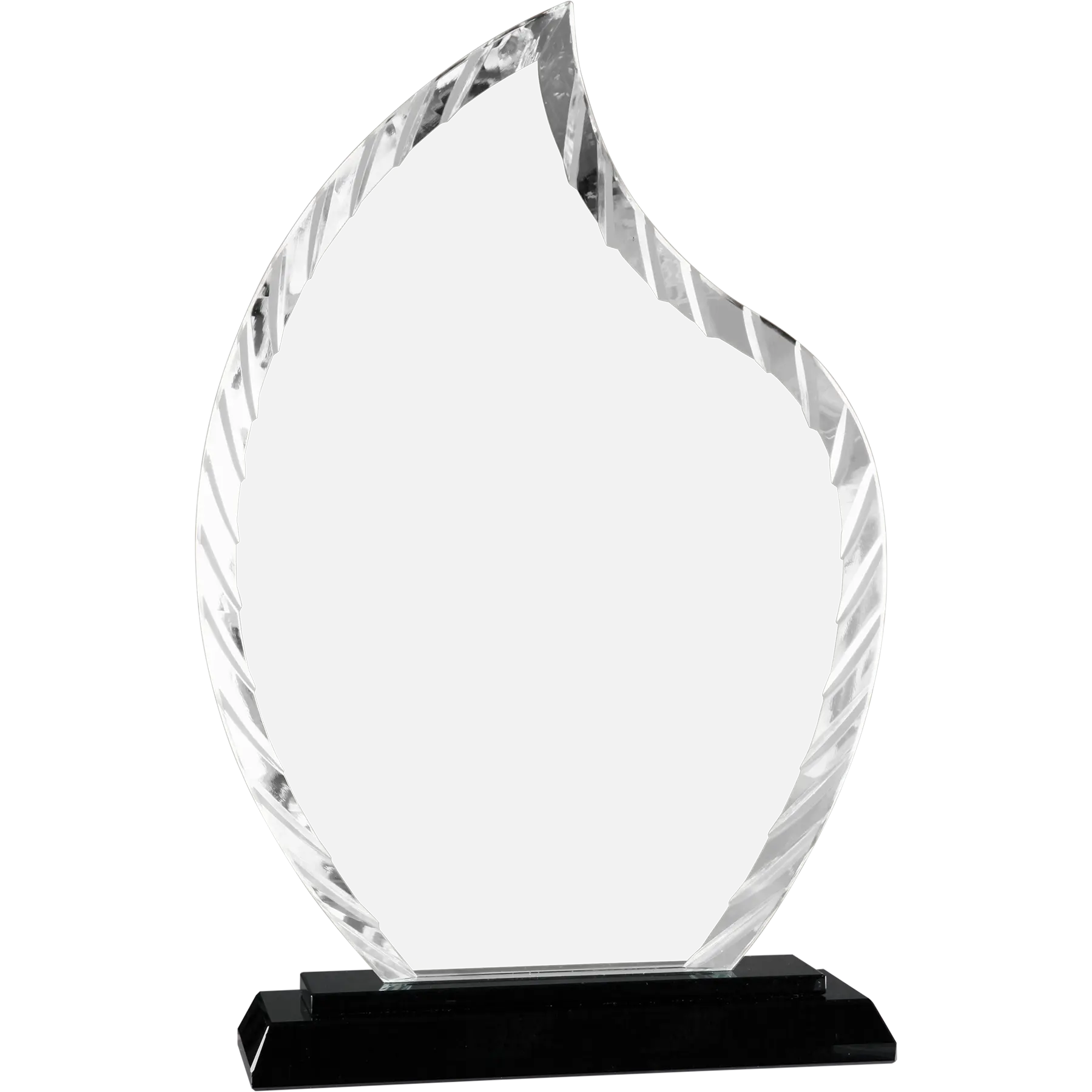Flame Accent Glass Standing Award with Lined Presentation Box, 2 Sizes & Colors JDS