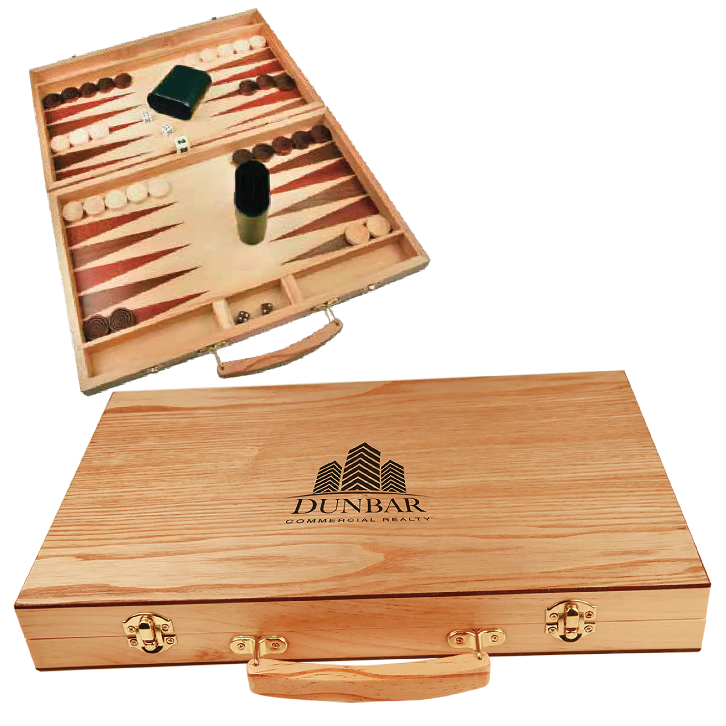 Custom Engraved Wooden Backgammon Set – 15" Game Board with Storage Box JDS