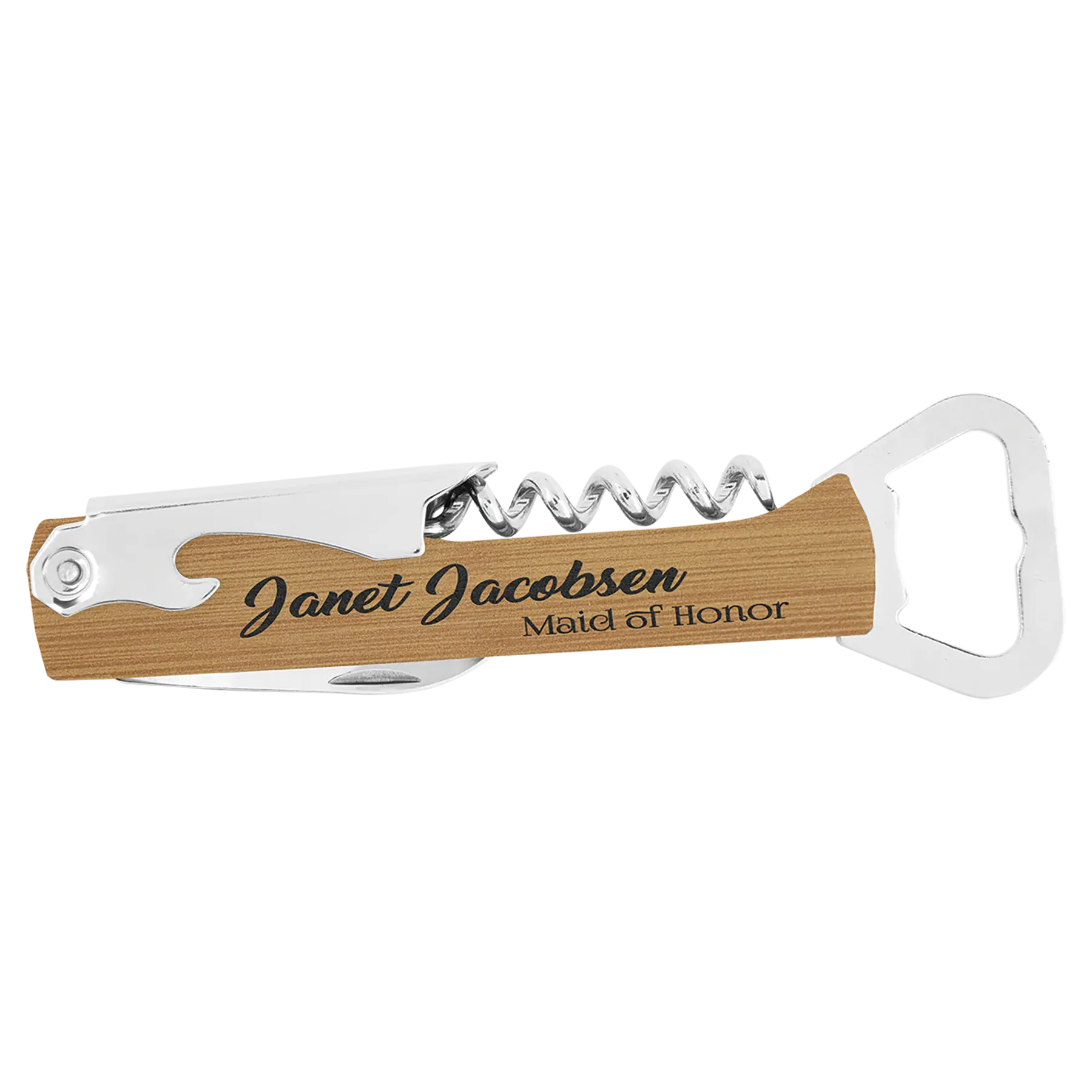 Personalized Wine Bottle Opener/Corkscrew, Leatherette, 15 Colors JDS