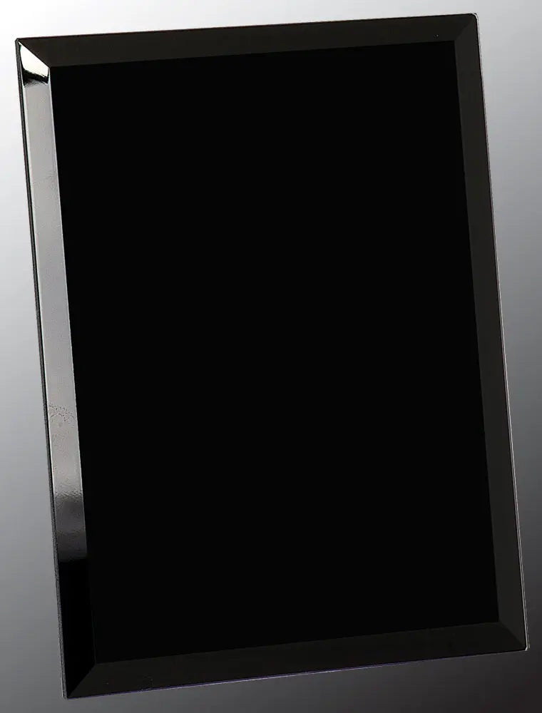 Black Glass Mirror Plaque Award, 2 Sizes JDS