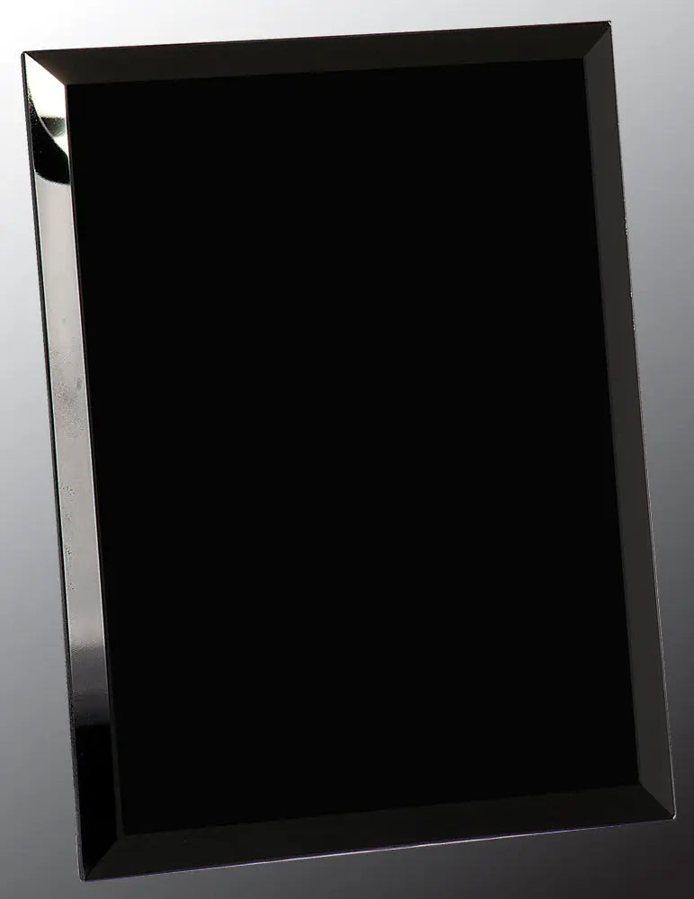 Black Glass Mirror Plaque Award, 2 Sizes JDS