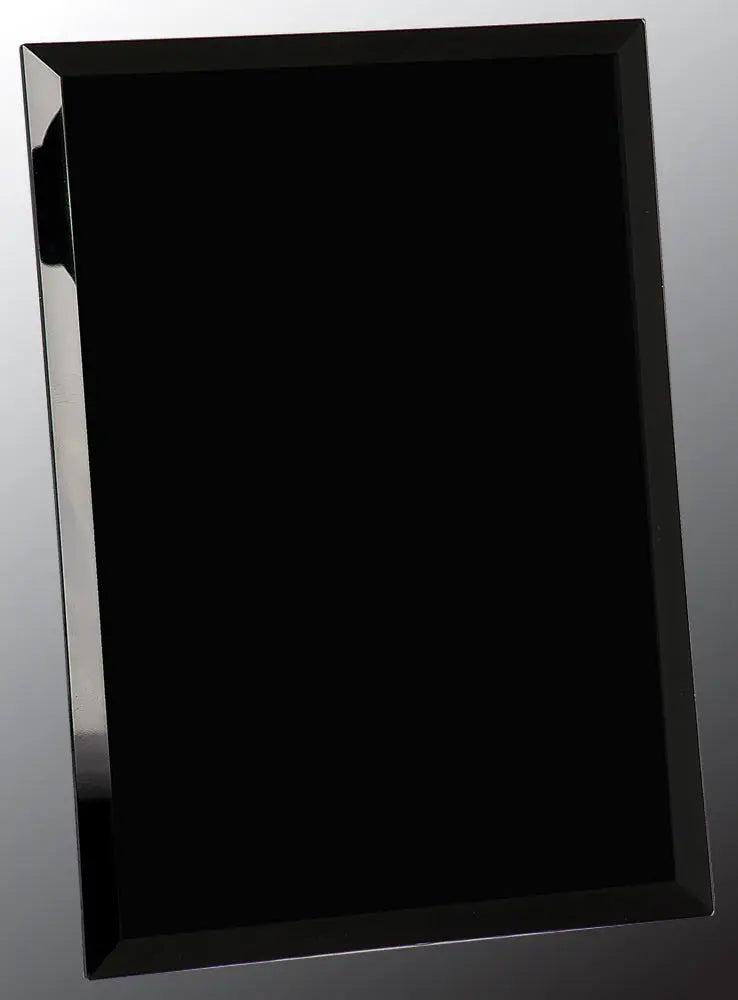 Black Glass Mirror Plaque Award, 2 Sizes JDS