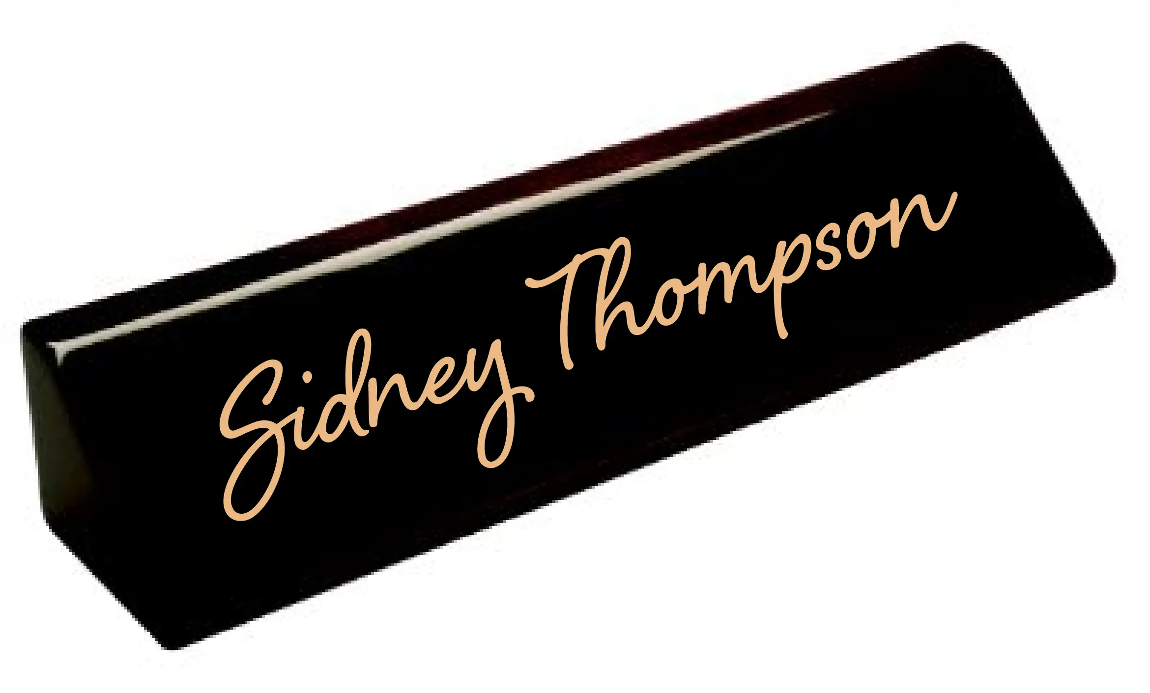 Custom Engraved Name Desk Wedge - Black Piano Finish, 10 1/2" JDS