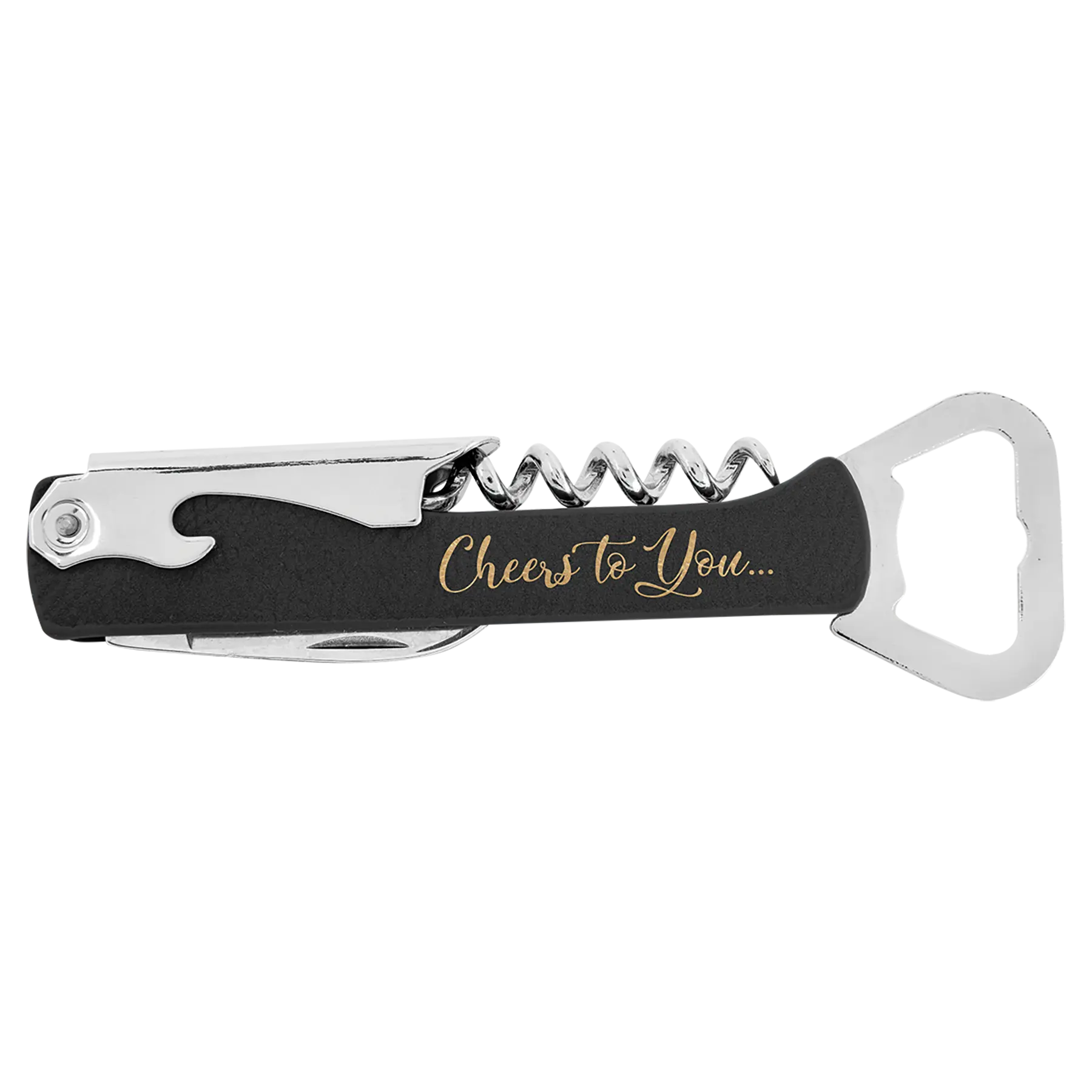 Personalized Wine Bottle Opener/Corkscrew, Leatherette, 15 Colors JDS