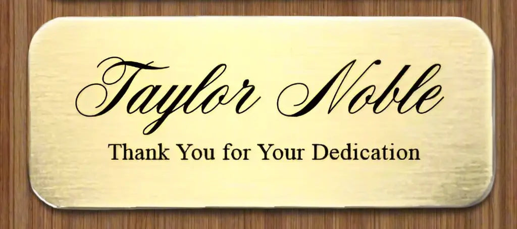 Custom Engraved Solid Brass Name Plate – Rounded Corners – Text/Design Engraves Black Custom Engraving Plates