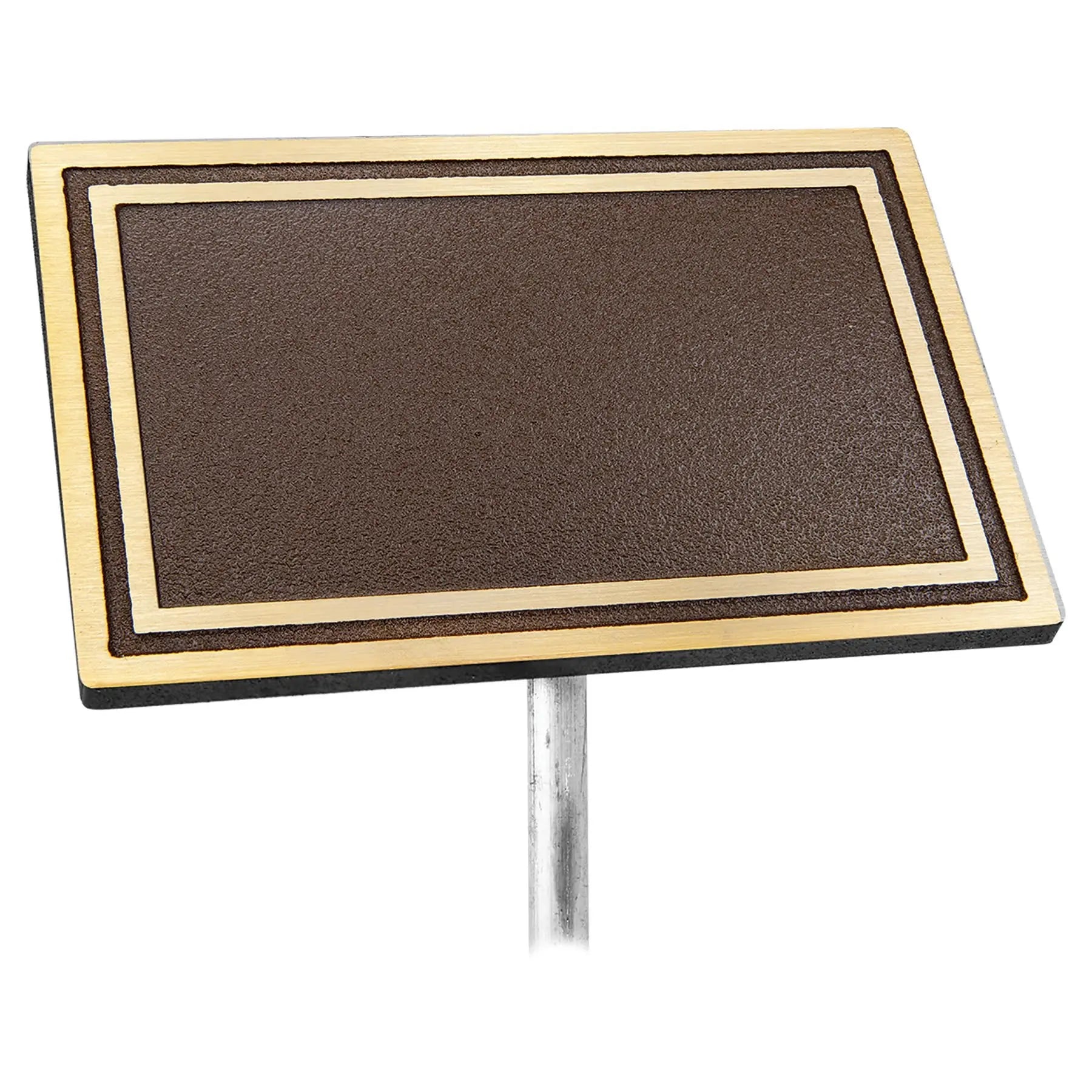 Custom Engraved Cast Aluminum Rectangle Outdoor Ground Sign with 24" Aluminum Rod – Bronze/Brown, 3 Sizes Available JDS